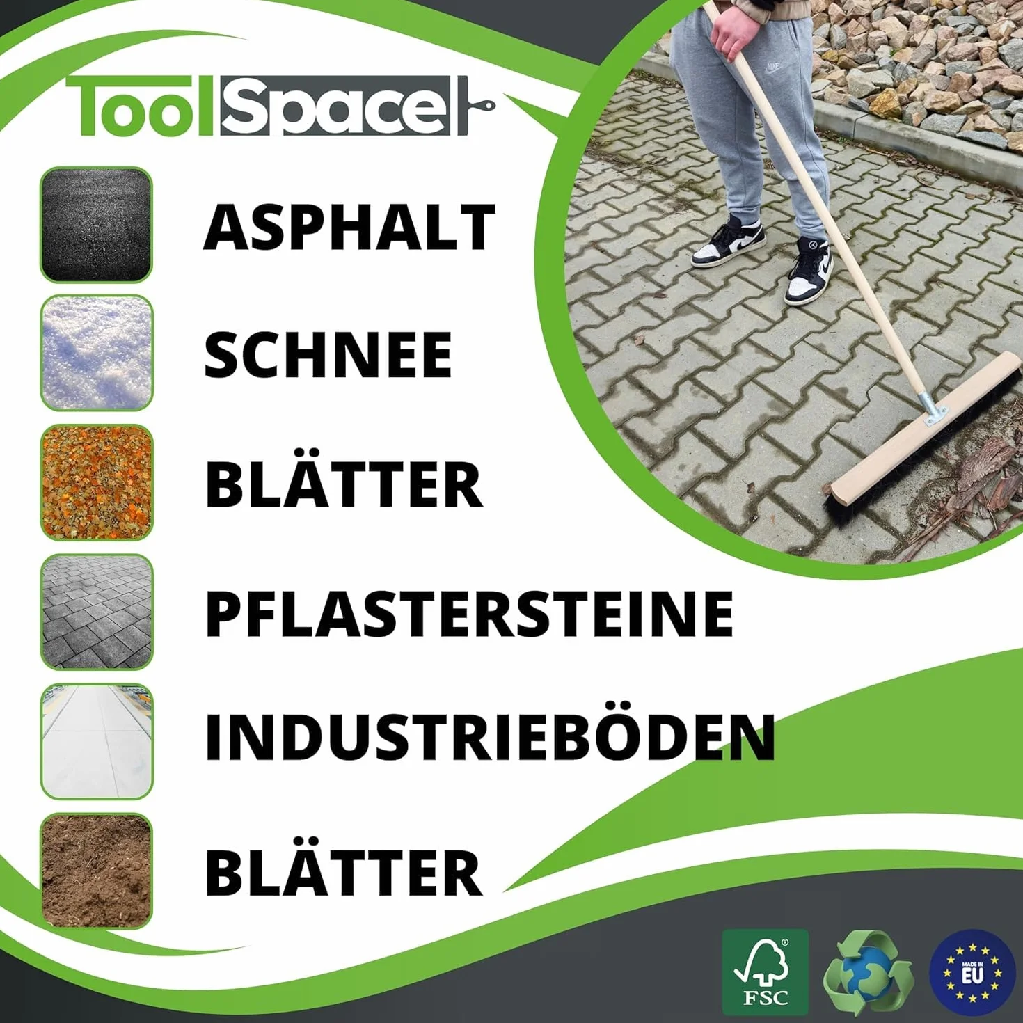 ToolSpace Miotła z miękkim włosiem 40 cm