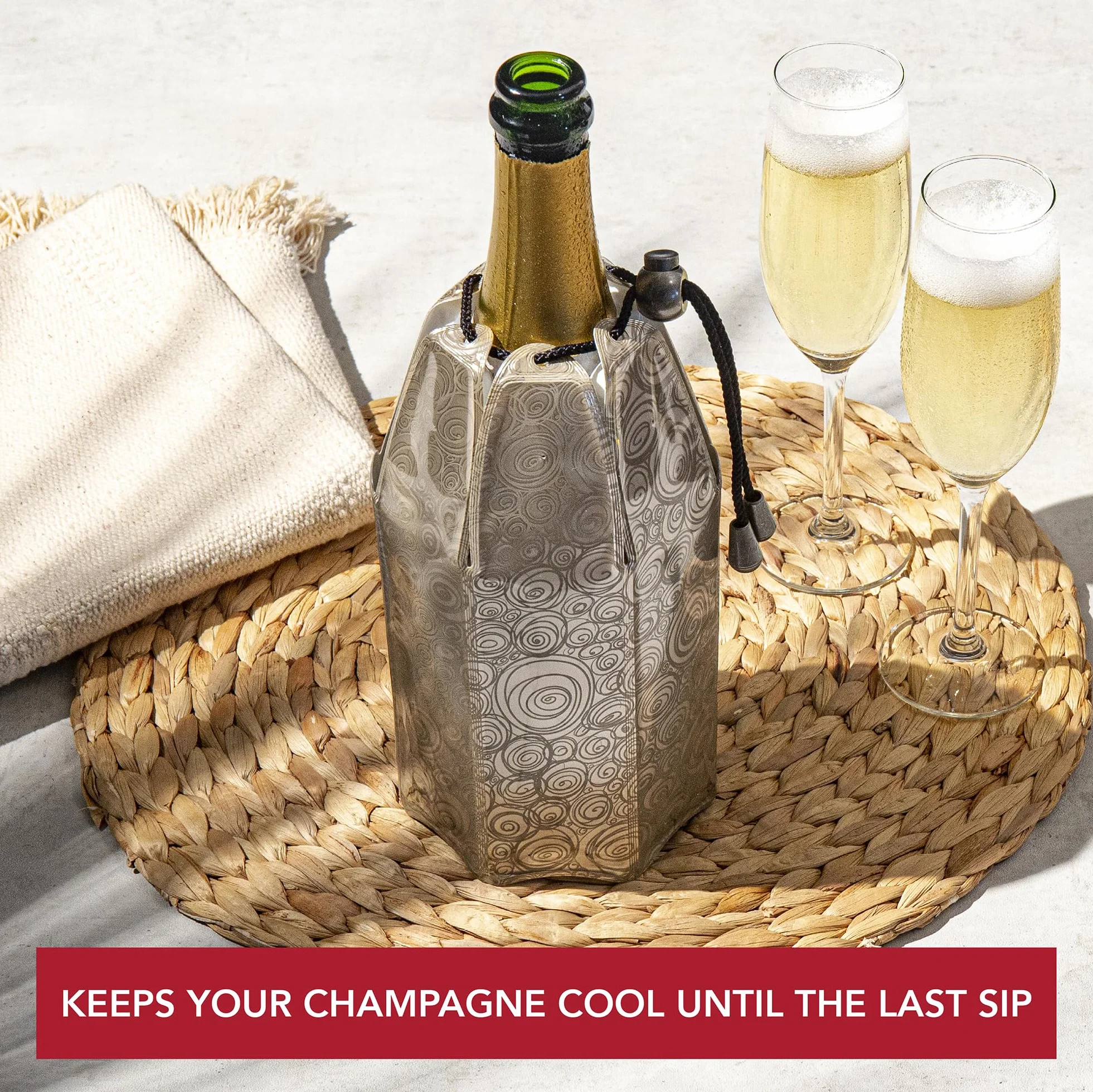 Vacu Vin Rapid Ice Champagne Cooler - platyna, 44 cm