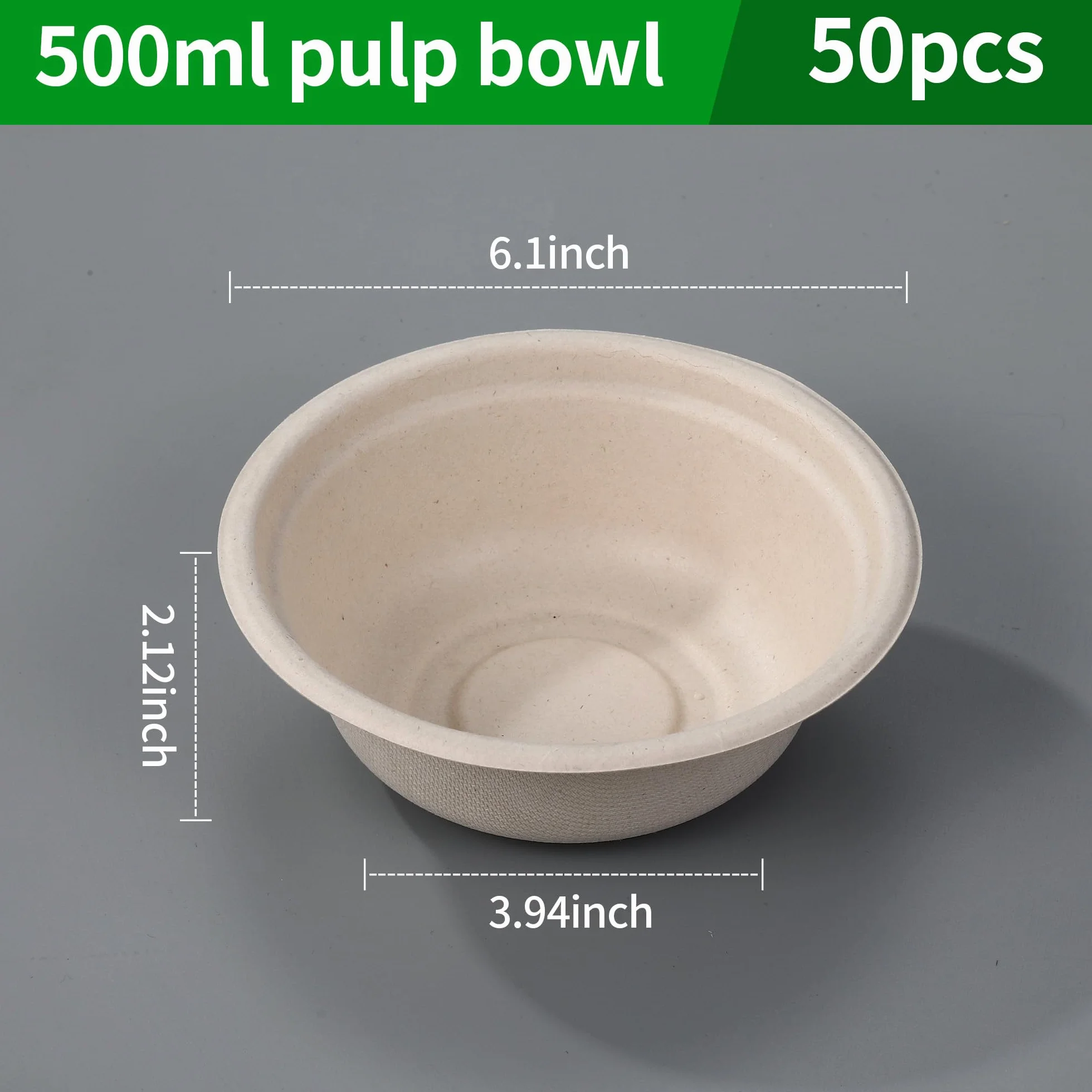 Opakowanie 50 sztuk 500ML jednorazowych miseczek papierowych biodegradowalne