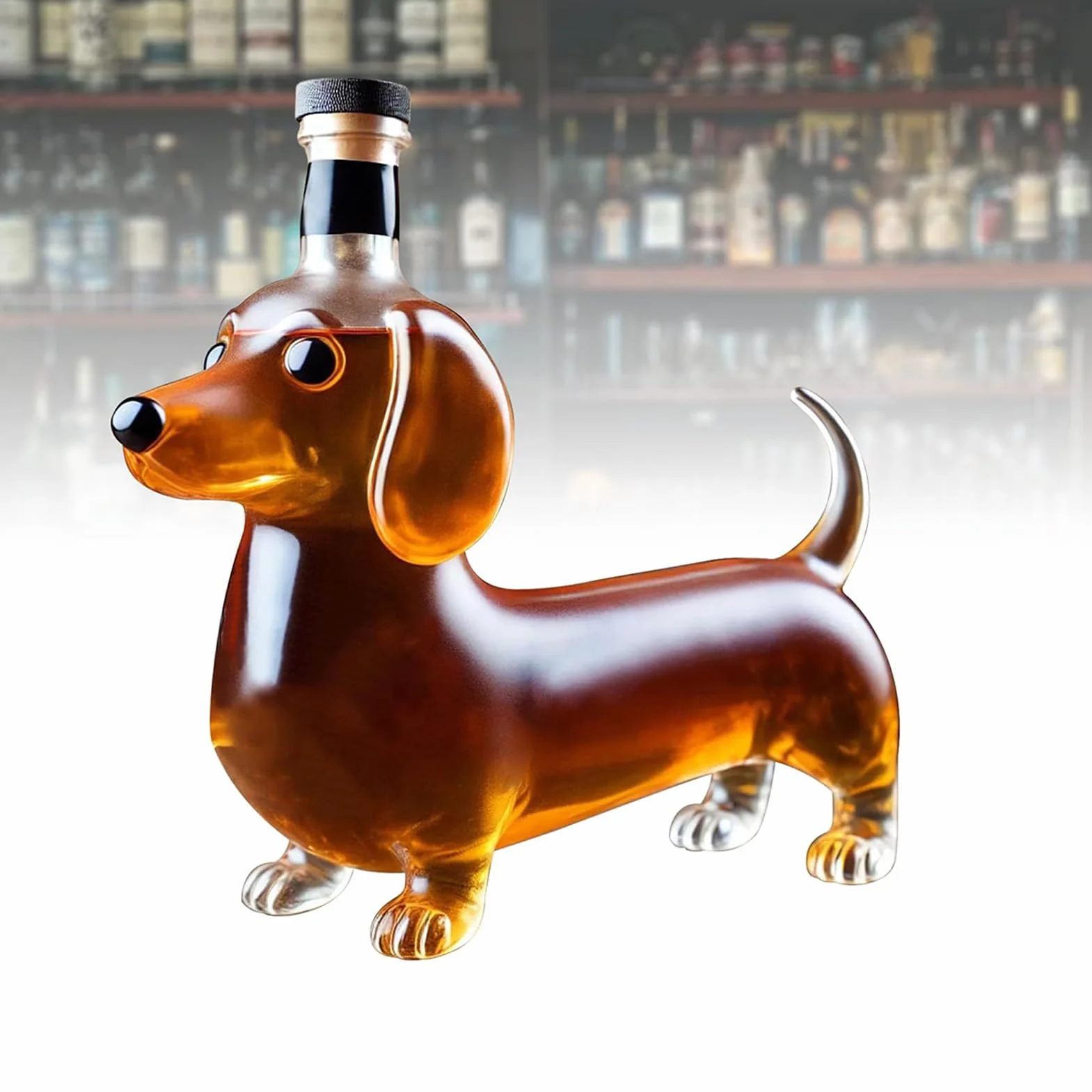 Jamnik butelka whisky dla psa, rze?biony szklany kubek 3D, szklana butelka do whisky w kszta?cie psa, przezroczysty pojemnik wino premium, karafka do czerwonego wina dla mi?o?ników whisky