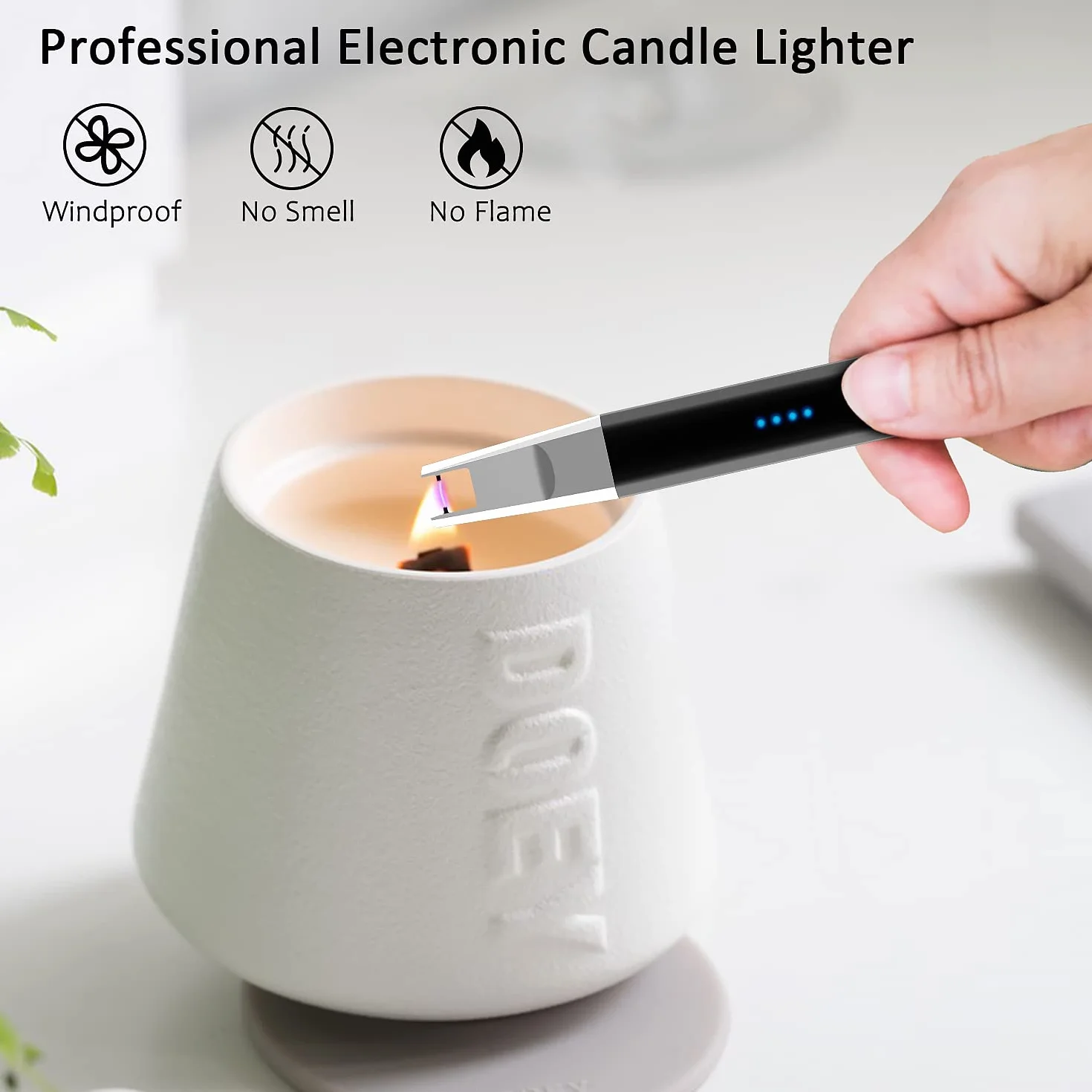 zapalniczka z łukiem świetlnym, ładowana przez USB, wiatroszczelna, bezpłomieniowa, elektroniczna zapalniczka do świec, kuchenek gazowych, kuchni, czarna