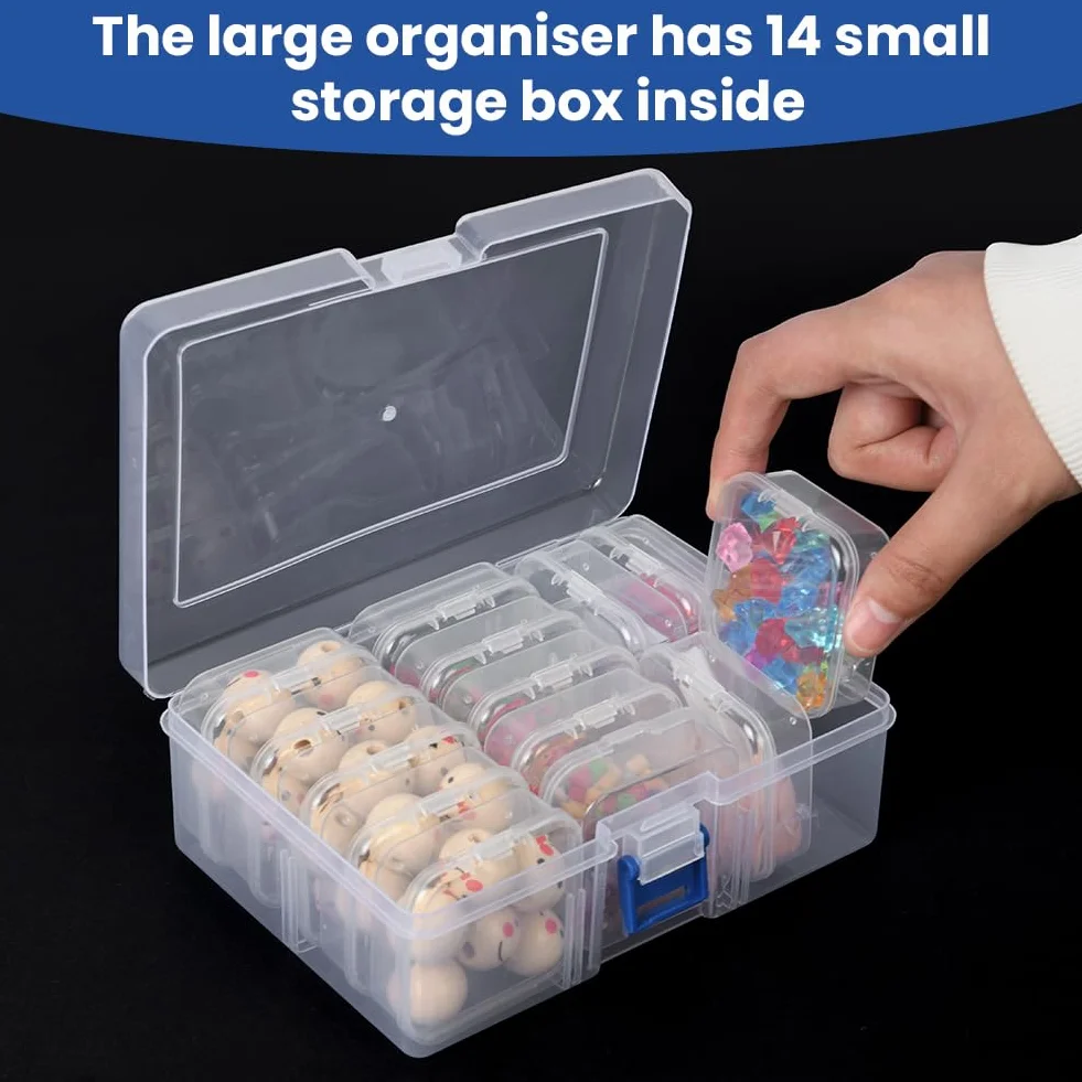 Mini przezroczyste plastikowe pudełka do przechowywania 5.5x5.5x2 cm 15 sztuk na małe przedmioty