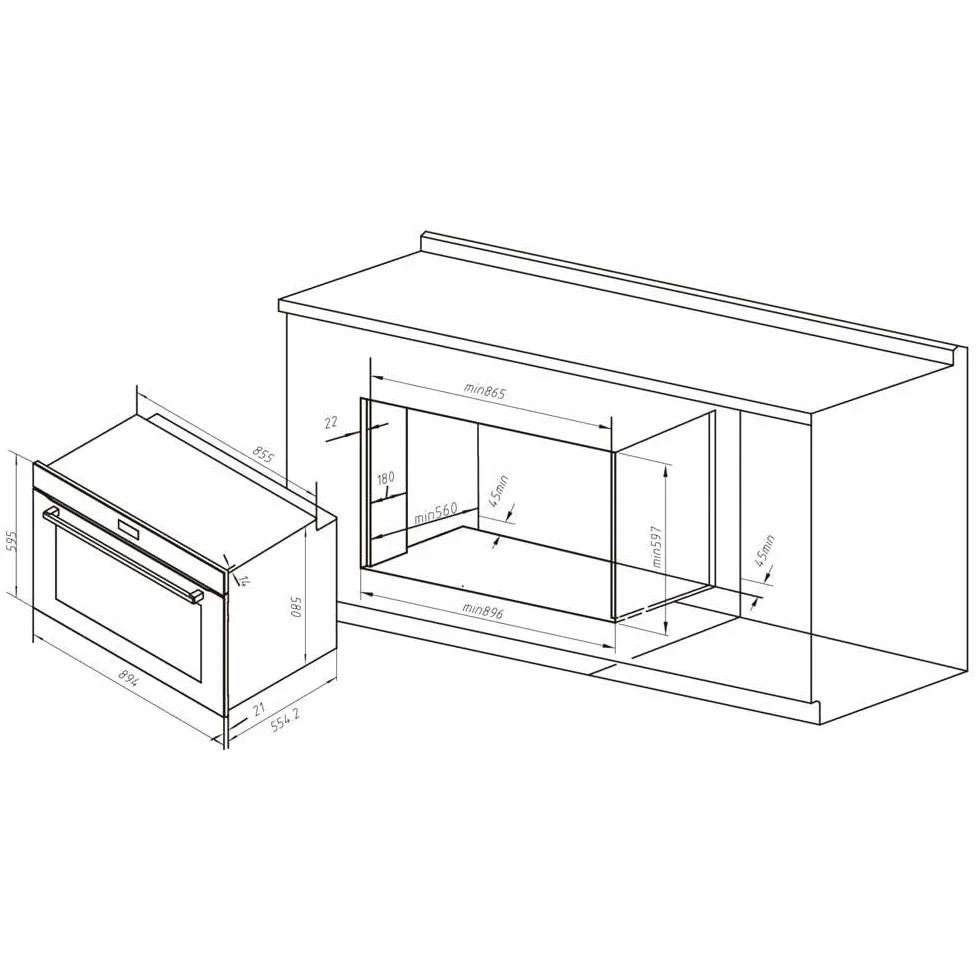 Cecotec Wielofunkcyjny piekarnik Bolero Hexa AF319000 Inox A 3800 W, pojemność 133 l, 11 funkcji z Airfryer Master, Mistrz pizzy, Steam Asisst, Steam EasyClean, 3D Cooking, Defrost