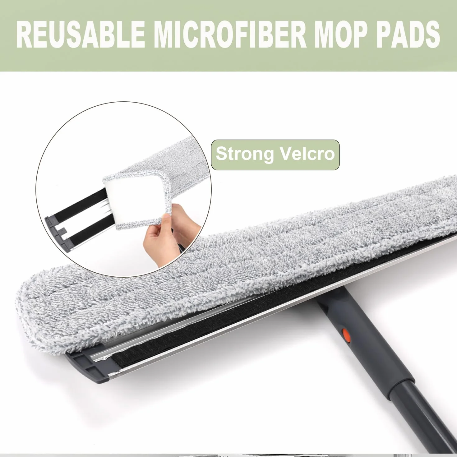 Mop z mikrofibry 45,7 cm mokry mop do czyszczenia podłóg laminowanych z twardego drewna, obracany o 360 stopni, regulowany, lekki mop na mokro / suchy + 5 wkładów do mopa wielokrotnego użytku + 1 szczotka do usuwania brudu