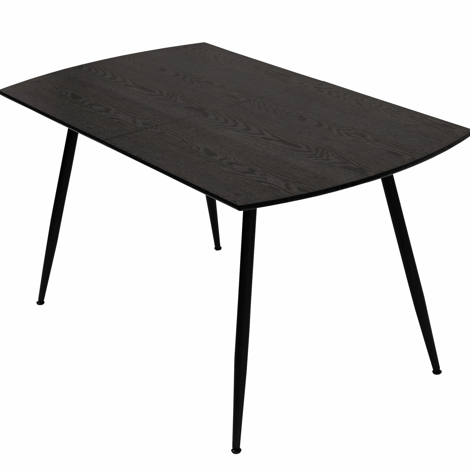 Stół do jadalni Sabina rozkładany, 140-180 x 80 cm, dla 6-10 osób, stół kuchenny z metalowym stelażem, do kuchni, jadalni, o wyglądzie drewna, kolor: czarny