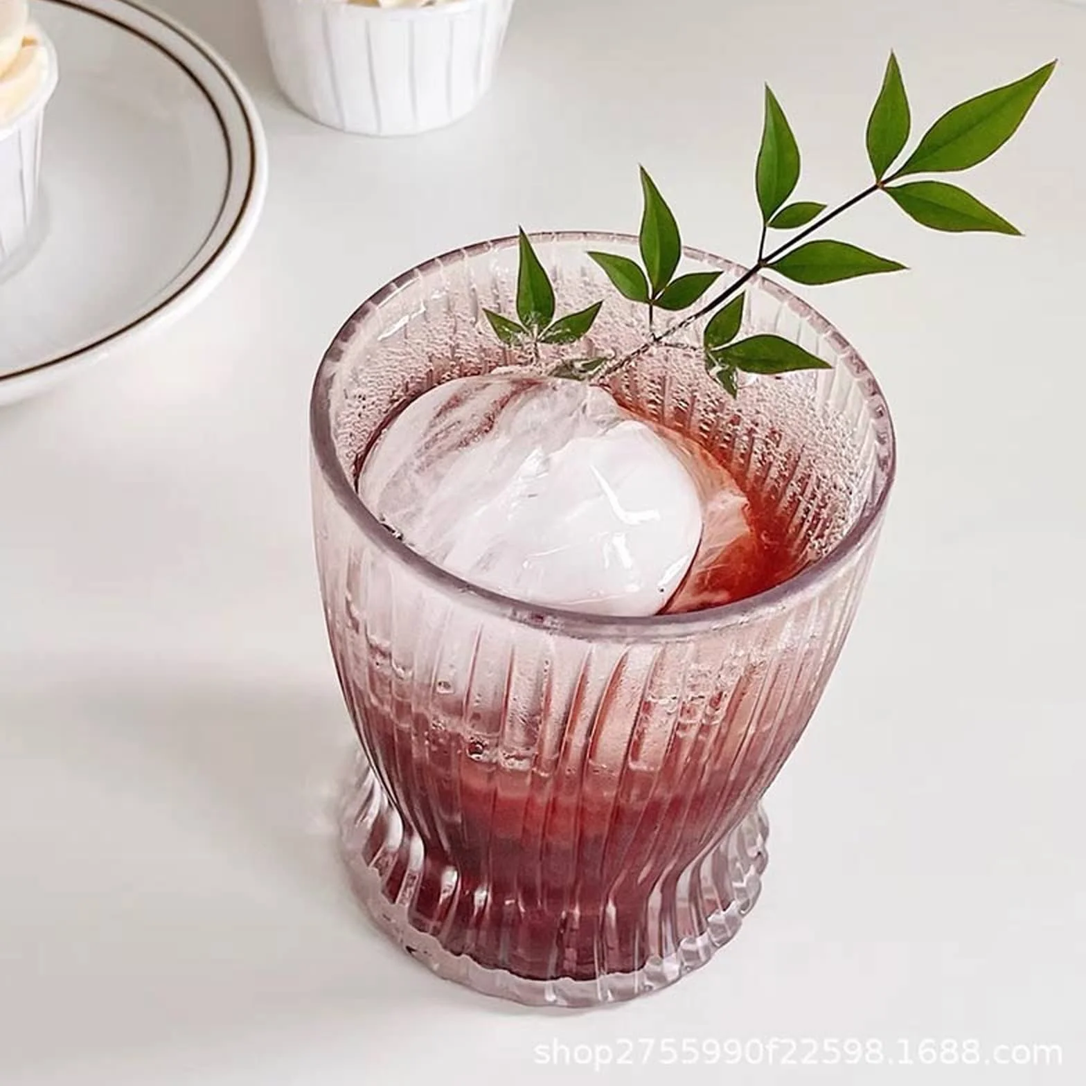 Szklane kubki do kawy 2 szt. retro pionowe paski kubek do kawy kreatywne szklanki do whisky dom sok kubek na mleko bar koktajl kieliszek do wina naczynia do picia szklanki kubki do kawy