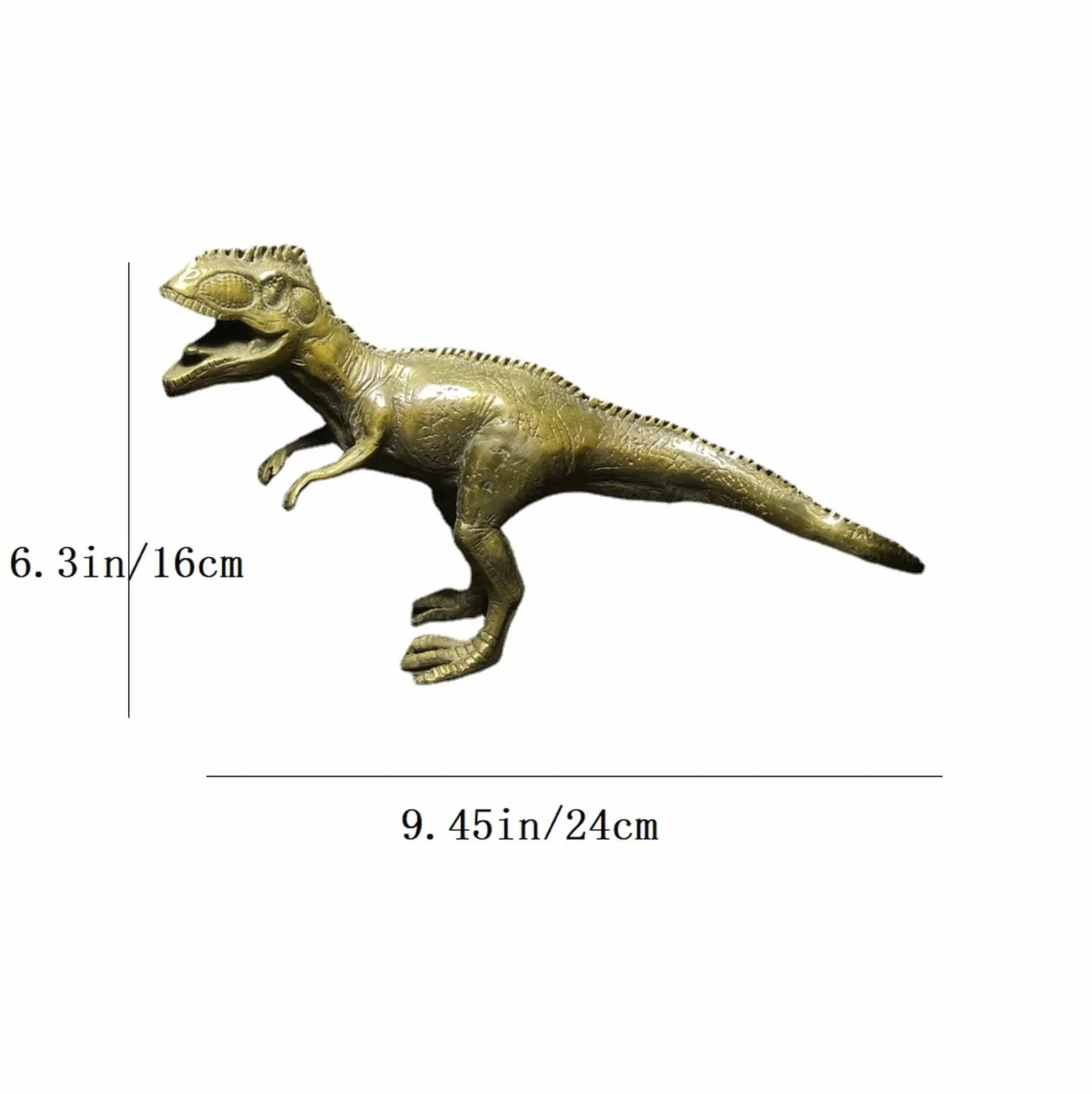 Figurka Tyranozaura Rexa z litej miedzi, mosiężny model dinozaura statuetka dom nauka biurko bar chłodziarka do wina stolik kawowy ozdoba samochodu