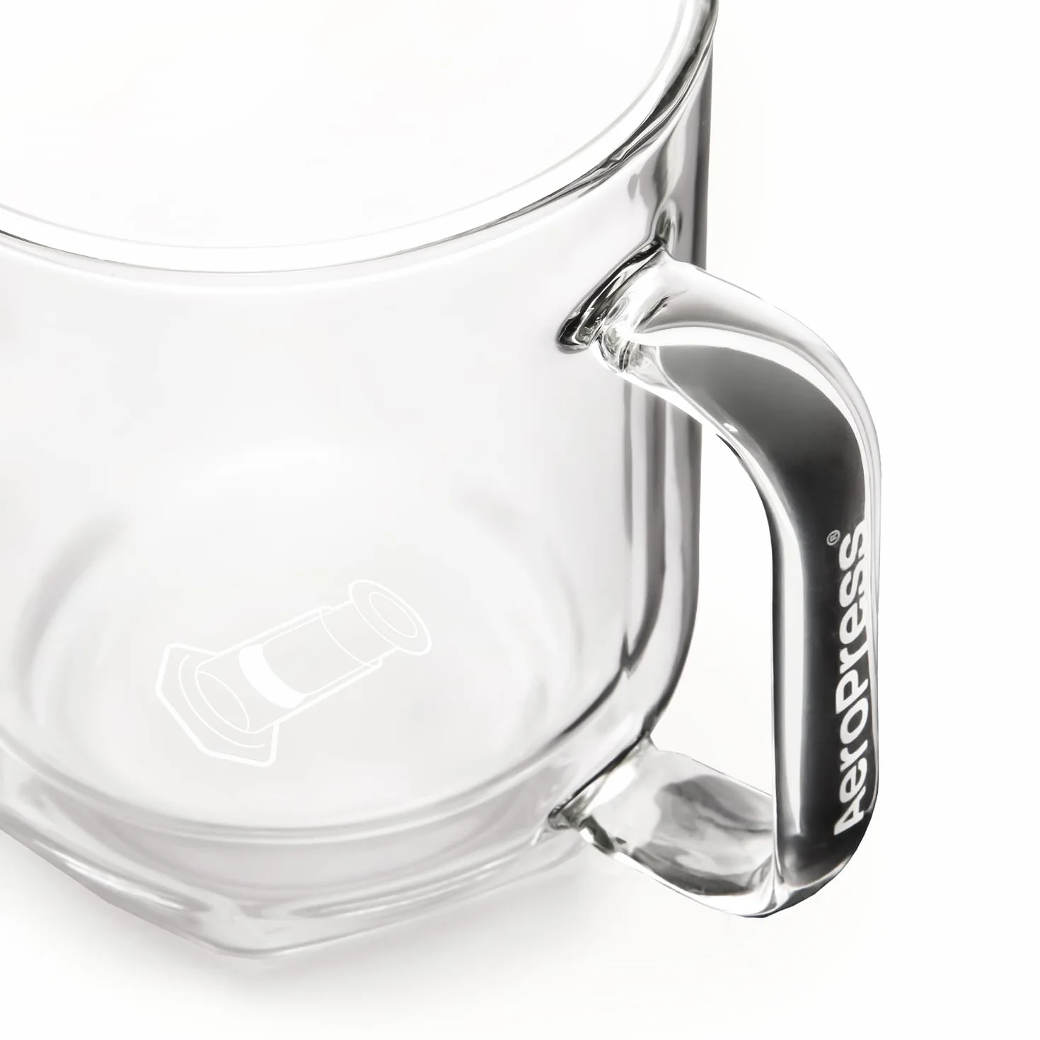 AeroPress Double Wall Glass Coffee Mug Szklanki z Podwójnymi Ściankami z Borokrzemowego Szkła. Przezroczyste Kubki z Uchwytami, Szeroką Podstawą, Grubym Szkłem – zaprojektowane do parzenia z AeroPress