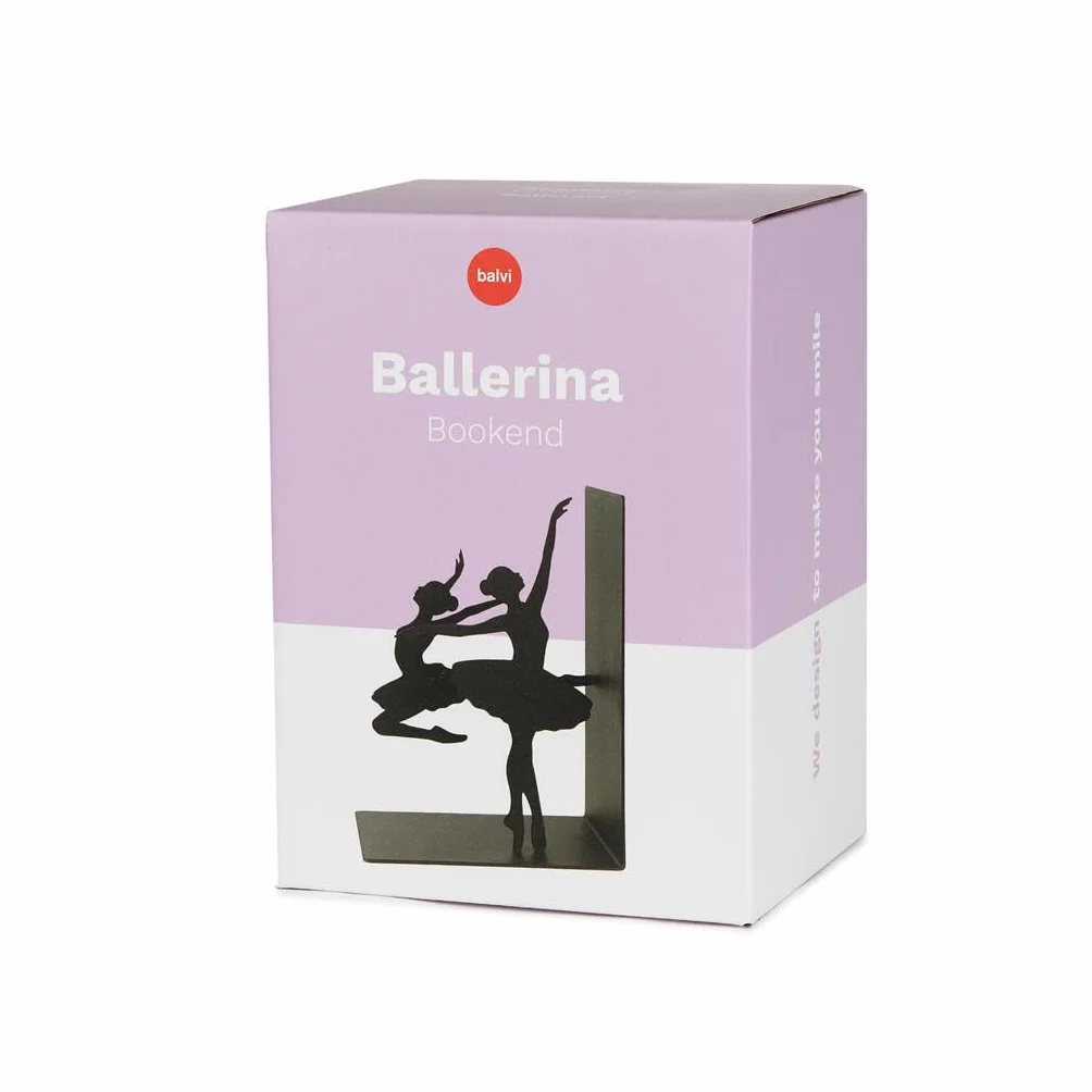 Balvi Podpórki do książek Ballerina w kolorze czarnym z metalową antypoślizgową podstawą