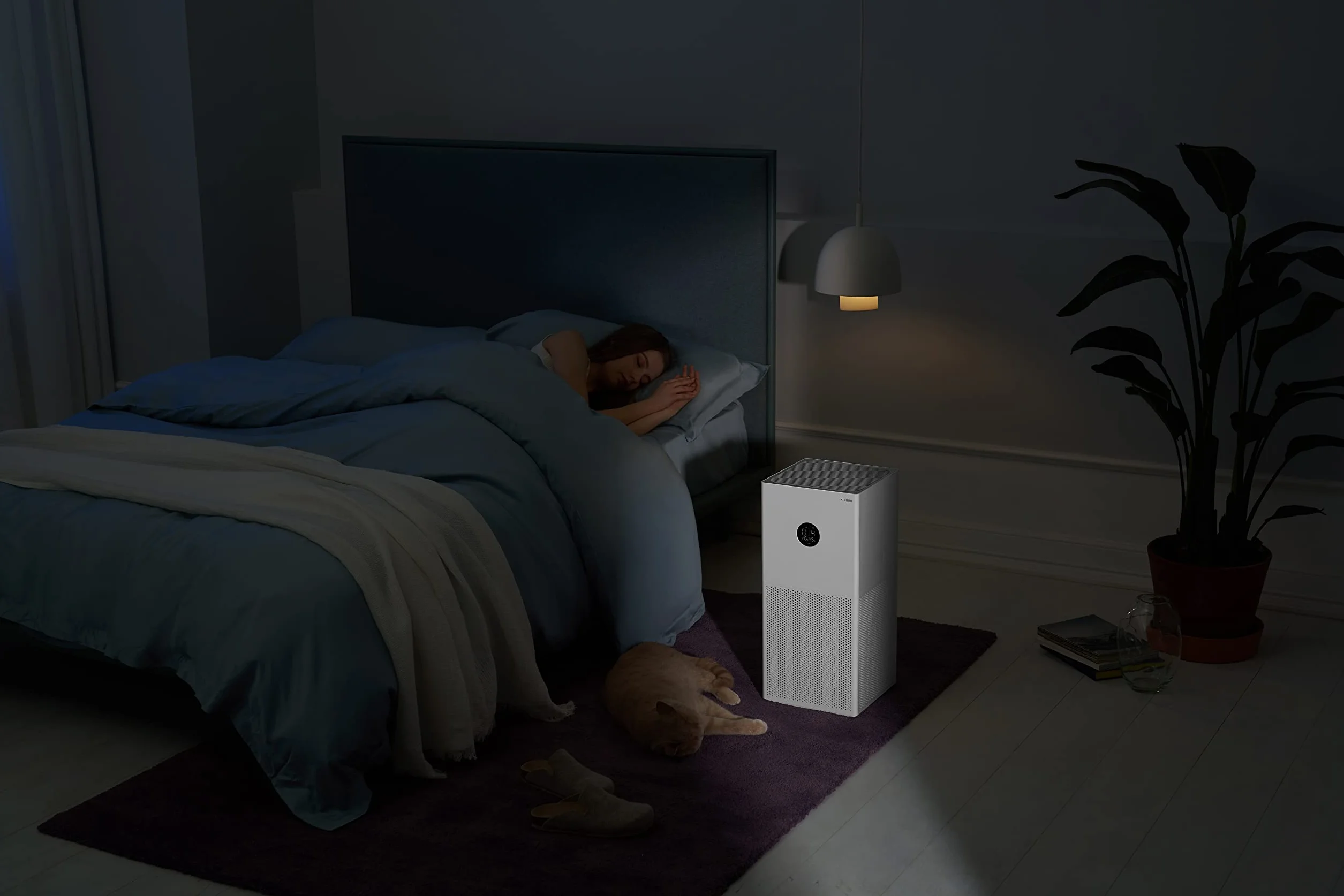 Xiaomi Smart Air Purifier 4 Lite, oczyszczacz powietrza Smart 4 Lite, sterowanie głosem, ekran dotykowy, wyświetlacz OLED, generator negatywów, czujniki o doskonałej precyzji, Biały
