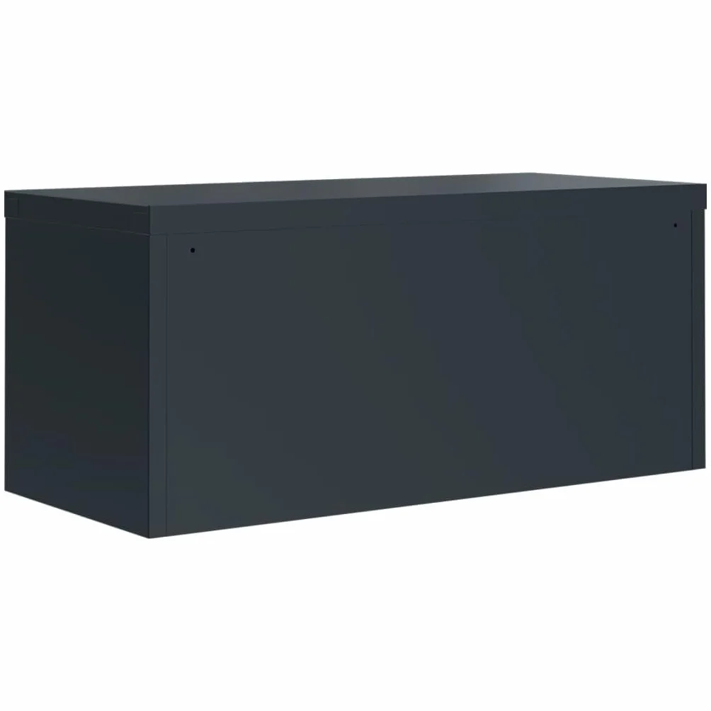 Szafa na akta, antracytowa, ze stali malowanej proszkowo, 90 x 40 x 180 cm, z 3 wkładanymi półkami, zamykana, do biura, warsztatu, magazynu i gospodarstwa domowego do bezpiecznego