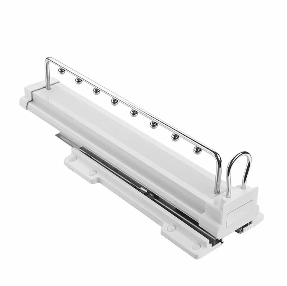 White wyciągający wieszak na ubrania, szafa ślizgowa z tłumikiem, rozkładany stojak na organizator z metalowym prętem 14/18 cali (rozmiar: 460 mm) LWX