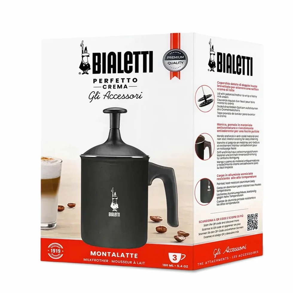 Bialetti Tutto Crema Spieniacz do Mleka Aluminiowy 230 W Czarny