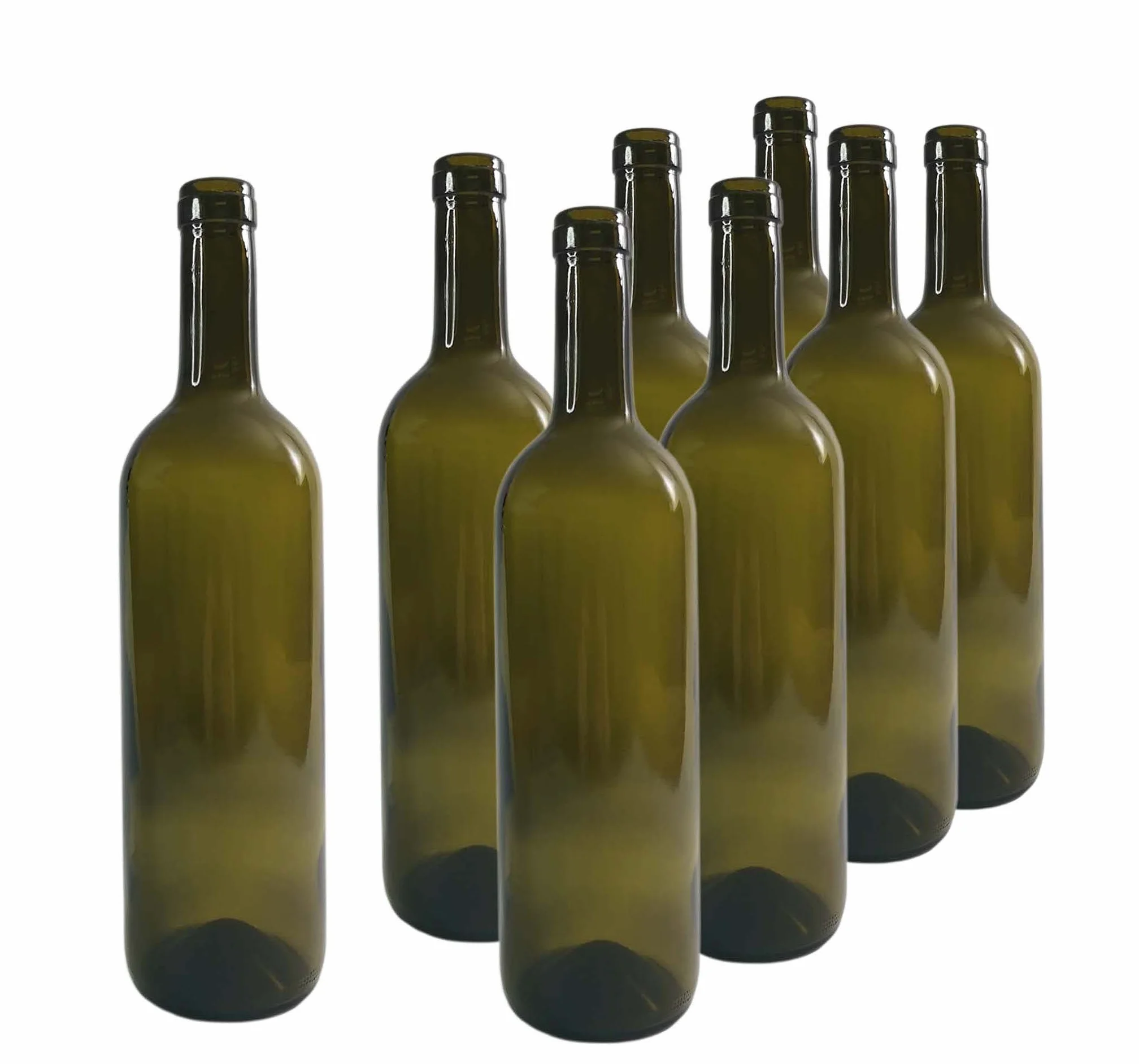 DIAH - butelki do wina ze szkła bordowy 0,75 l (750 ml) do produkcji wina domowego (8 x butelek z oliwek)