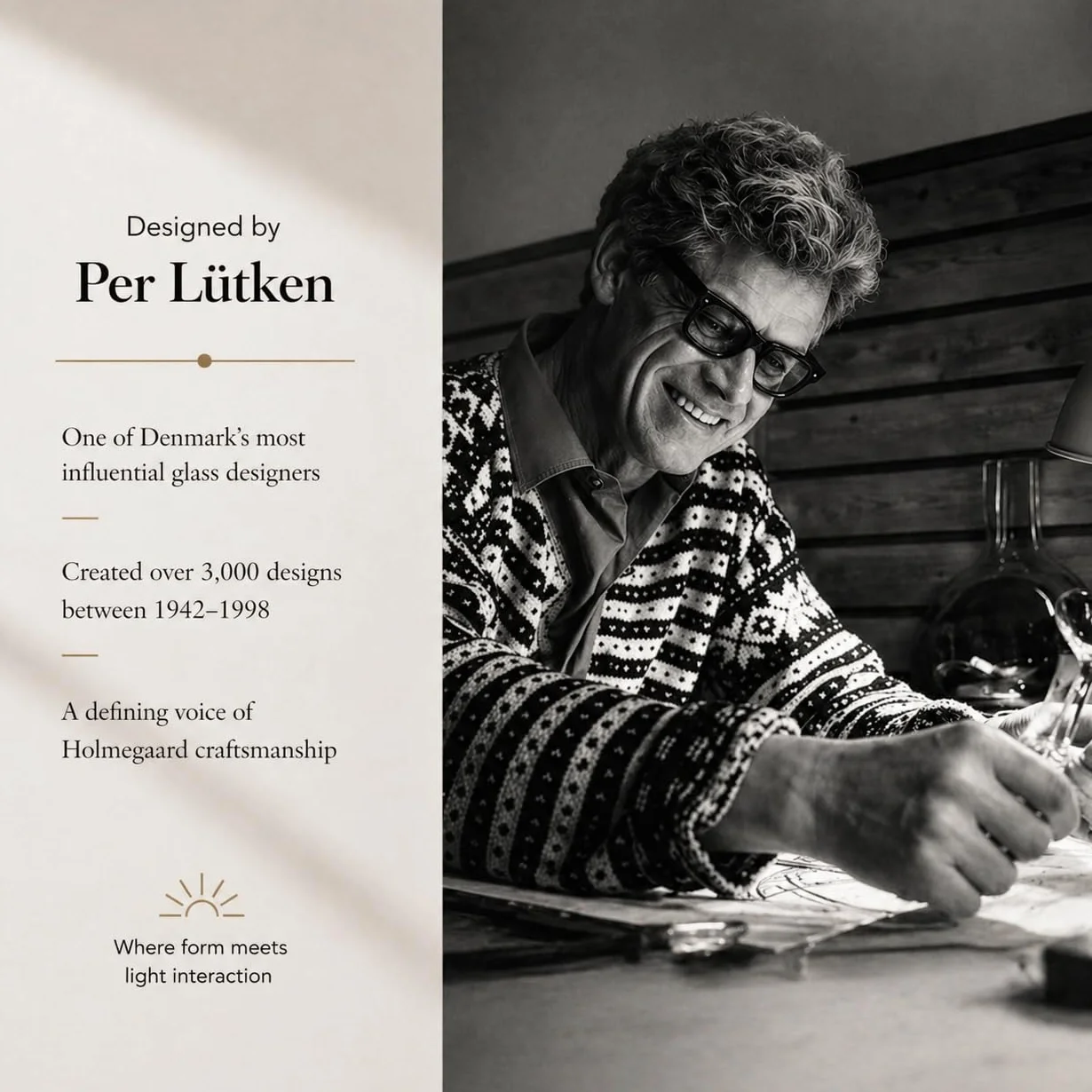 Holmegaard Kieliszek do wódki 5 cl nr 5 z dmuchanego szkła oryginalny design, przezroczysty