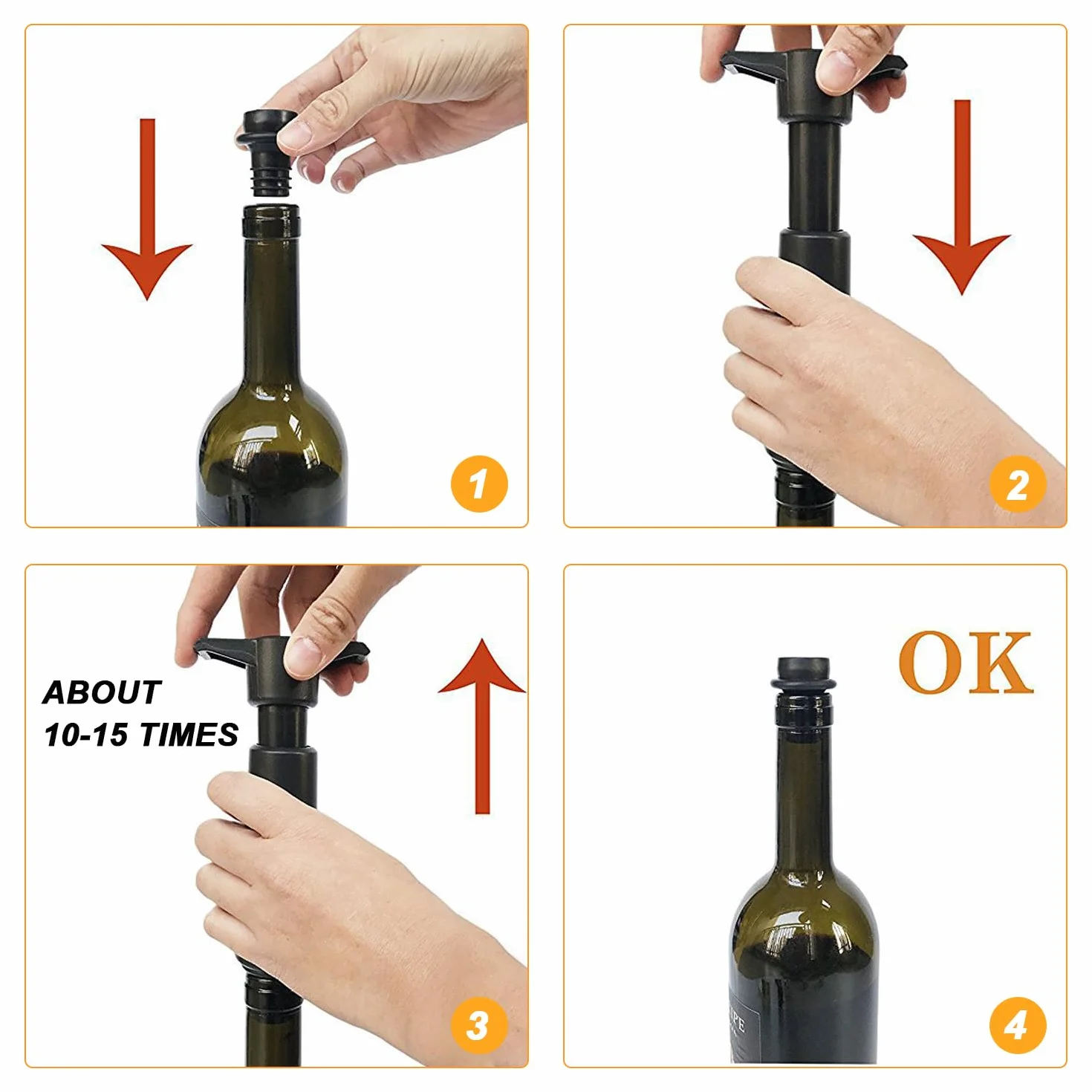 1 pompa do wino z 6 sztukami próżniowych zatyczek, ochrona i oszczędzanie wino, narzędzie do konserwowania