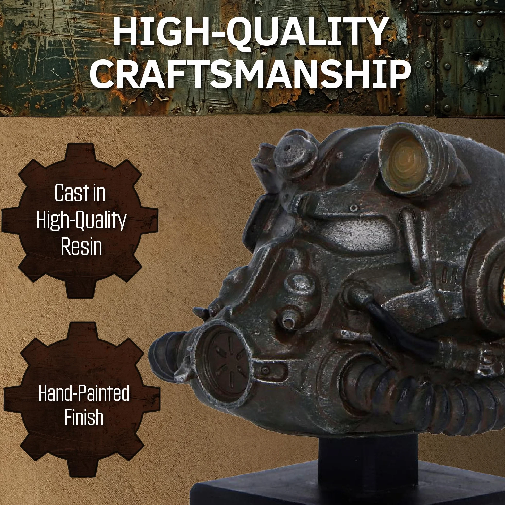 Nemesis Now Fallout T-60 Power Armour Figurka kasku, oficjalnie licencjonowana, ręcznie malowana żywica, do gier, kolekcjonerska replika, 11,1 cm