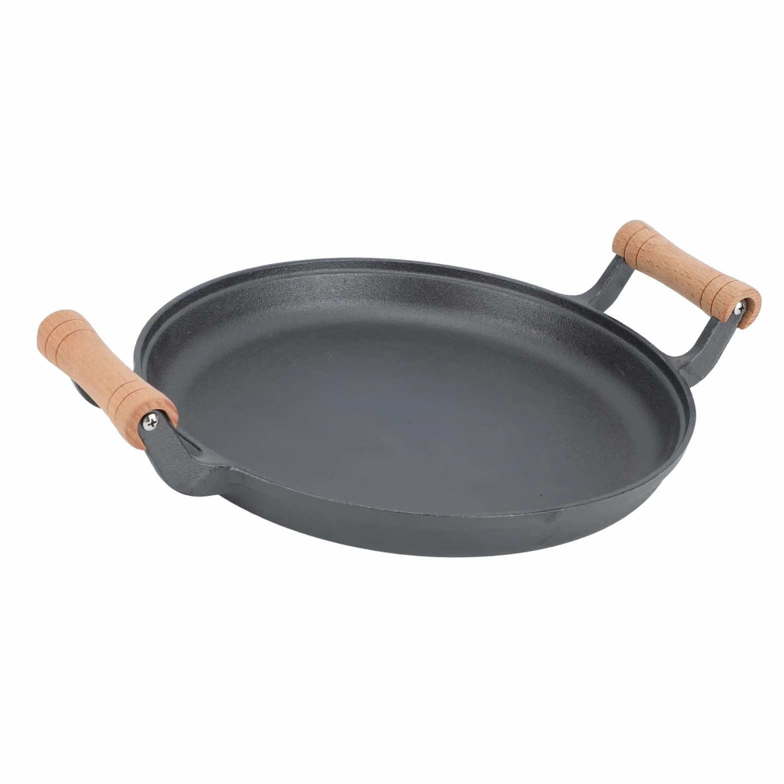 Qcwwy Żeliwna patelnia grillowa BBQ z nieprzywierającą płytą do smażenia steków i pieczeni mięsa, na spotkania grillowe, kuchenka gazowa/indukcyjna (2)