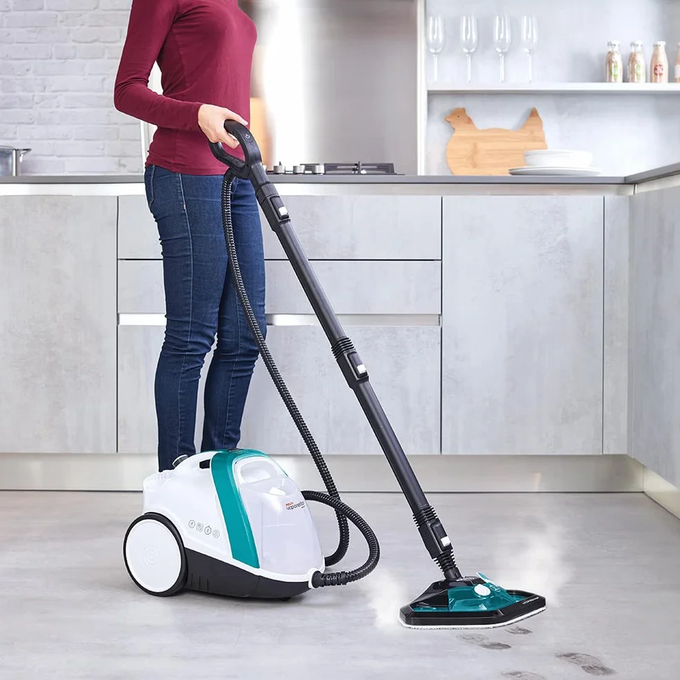 Polti Vaporetto Smart 100_T Steam Cleaner 4 bar myjka wysokociśnieniowa 9 akcesoriów biały turkusowy