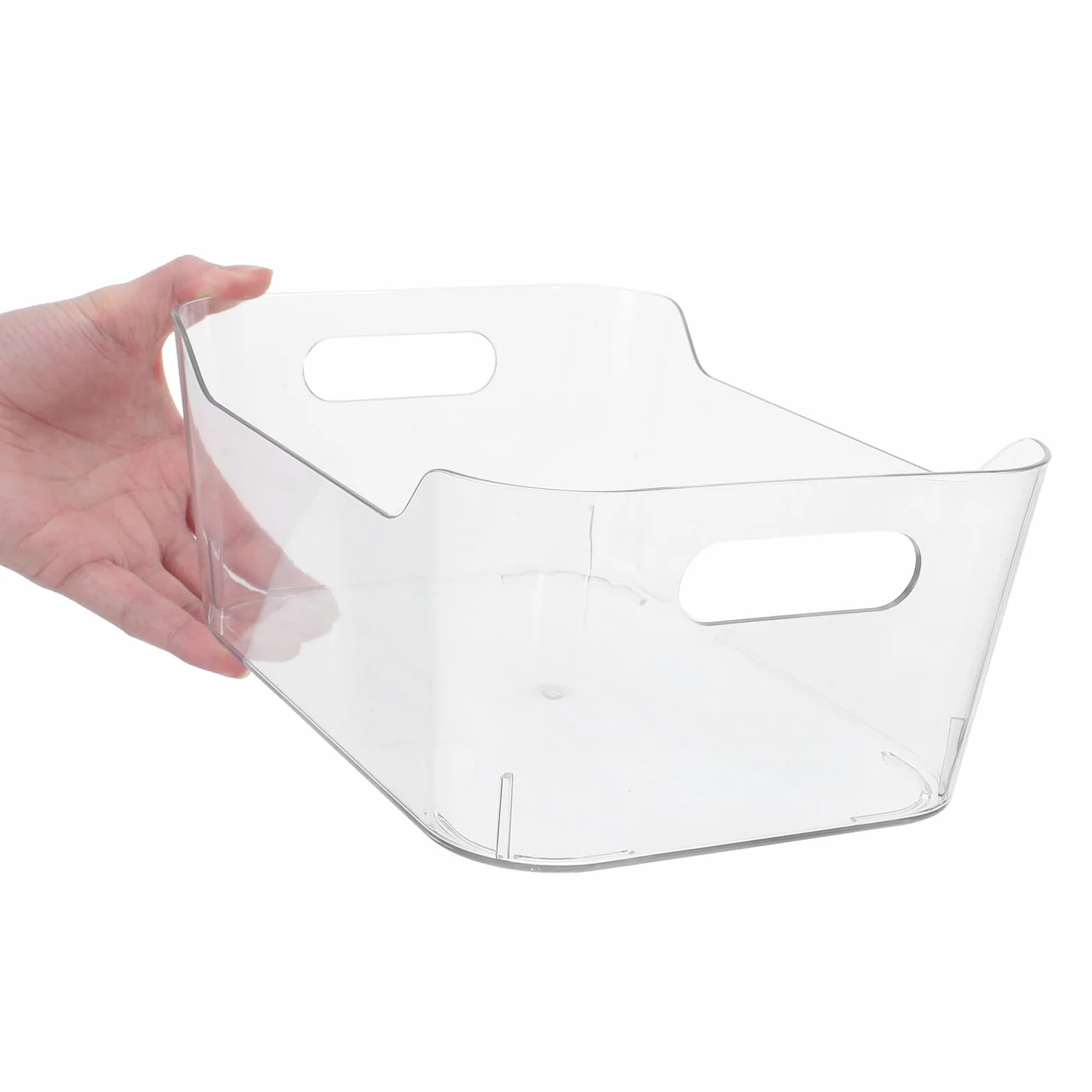 6 Szt. Sztuk Przezroczystych Plastikowych Pojemników Do Przechowywania z Uchwytami Organizer Do Spiżarni Lodówki Szafek Kuchennych i Blatów Odporny Temperaturę