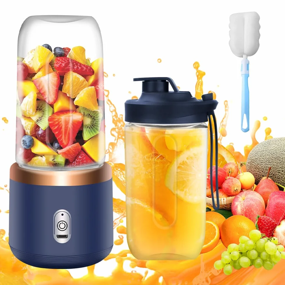 TGKYK Przenośny Blender 400ML Smoothie Mikser z filiżankami i 6 ostrzami do koktajli, soków
