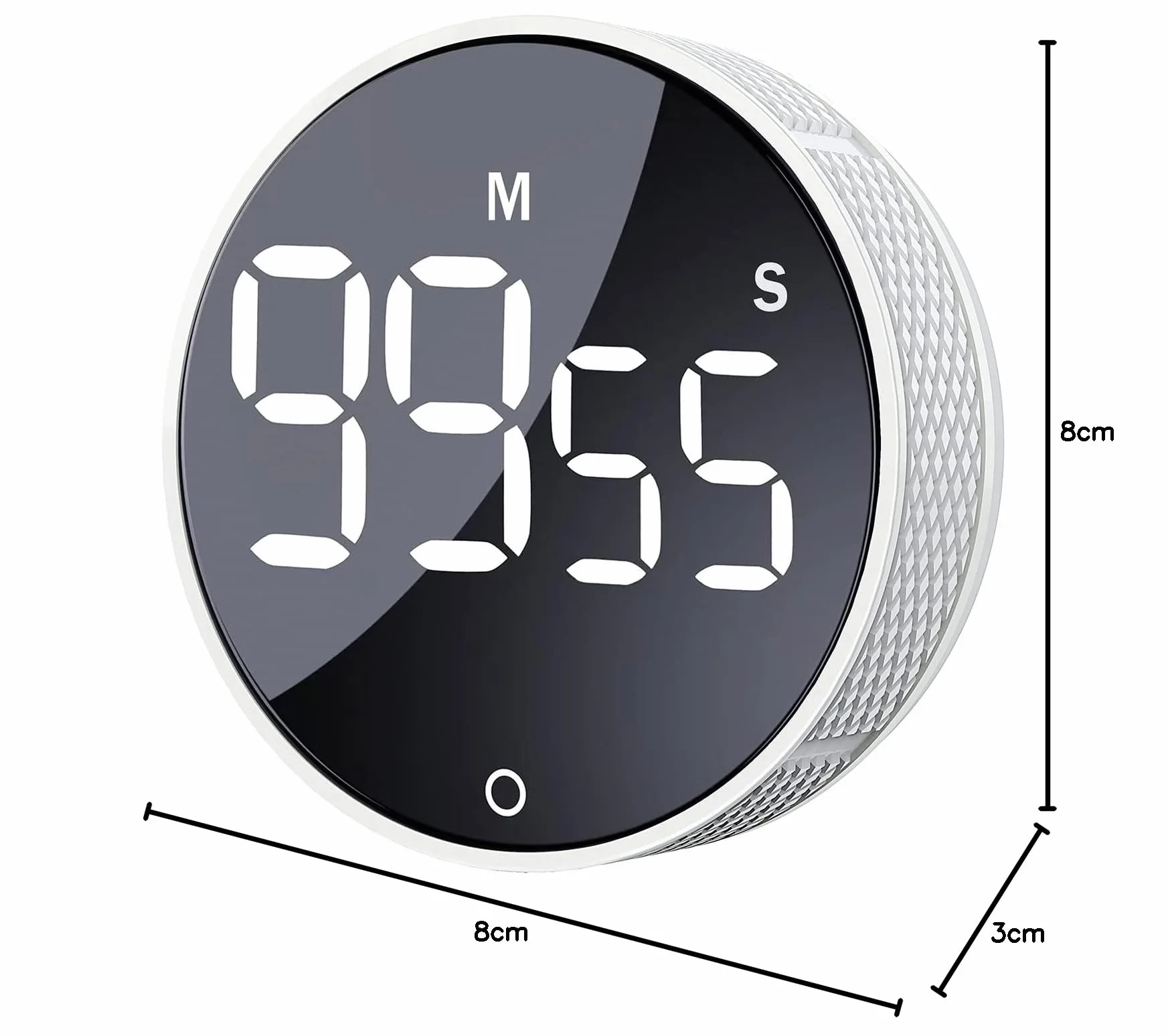 Minutnik kuchenny, duży magnetyczny cyfrowy minutnik LED, wizualny minutnik, prosty seniorów, nauczycieli i użytku w klasie, do prac w domu, gotowania, fitnessu, pieczenia, nauki, kąpieli (biały)