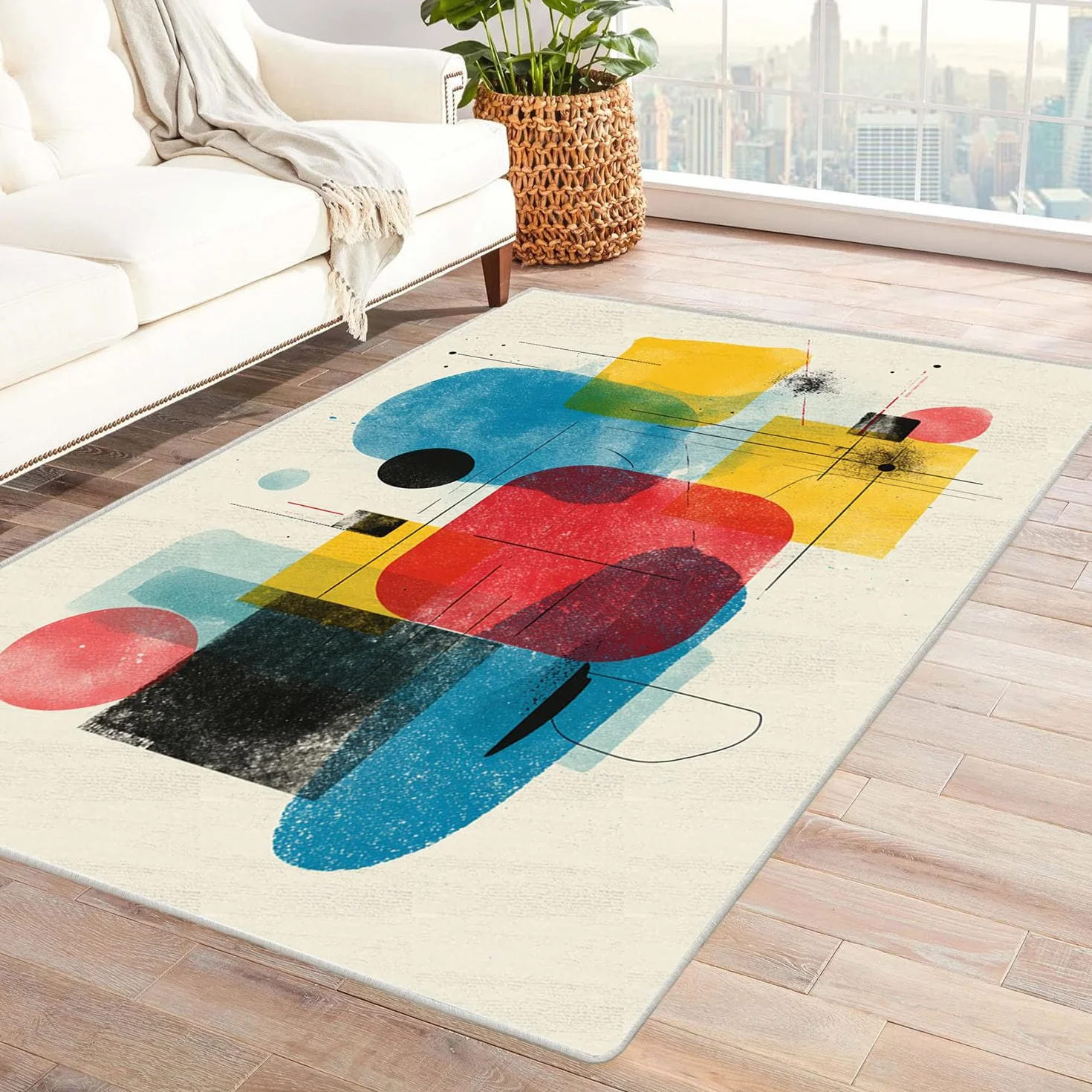Kolorowy drukowany dywan do salonu zestaw kolorowych klocków dywan do salonu, sypialni dla dorosłych jadalnia biuro (wielokolorowy)-120x180cm