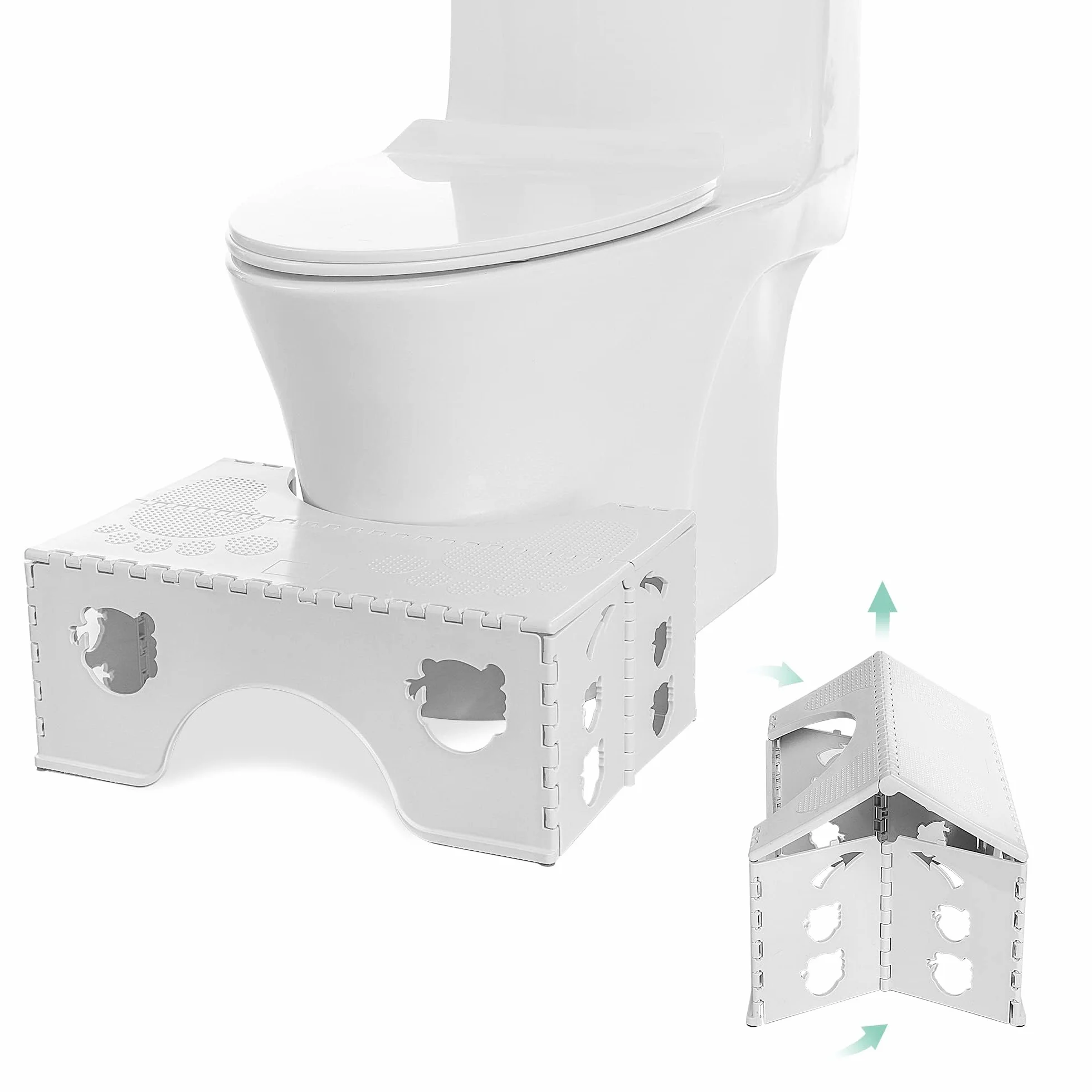 Składany taboret toaletowy do łazienki Biały fizjologiczny Squatty Potty dla dorosłych i dzieci – taboret do WC do łazienki i WC