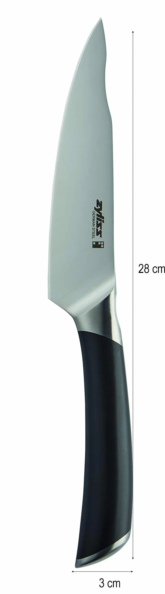 Zyliss Comfort Pro Nóż użytkowy, 14 cm, ostry, kuty niemiecki nóż ze stali nierdzewnej, antybakteryjny czarny uchwyt z podpórką na palce, profesjonalny nóż kuchenny/nóż do warzyw, nadaje się do