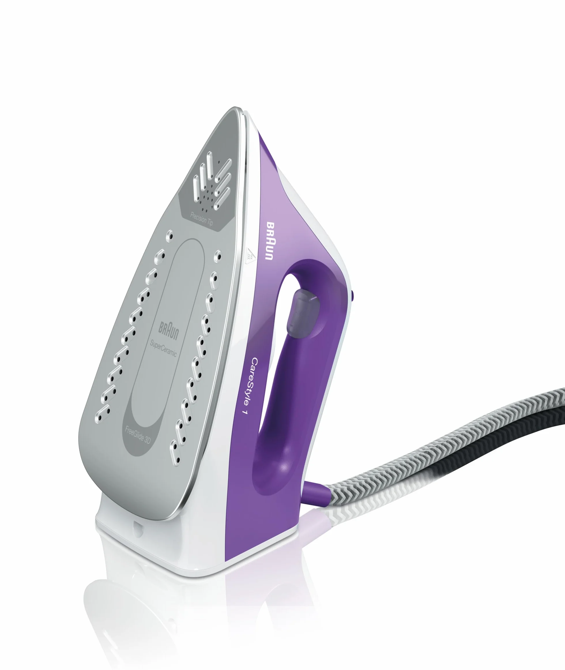 Braun CareStyle 1 IS 1014VI Żelazko z Generatorem Pary, Fioletowe, Moc 2400W, Stopa SuperCeramic, Stały Wyrzut Pary 120 g/min, Uderzenie Pary 360 g/min, Zbiornik na Wodę 1,5L, Automatyczne Wyłączenie
