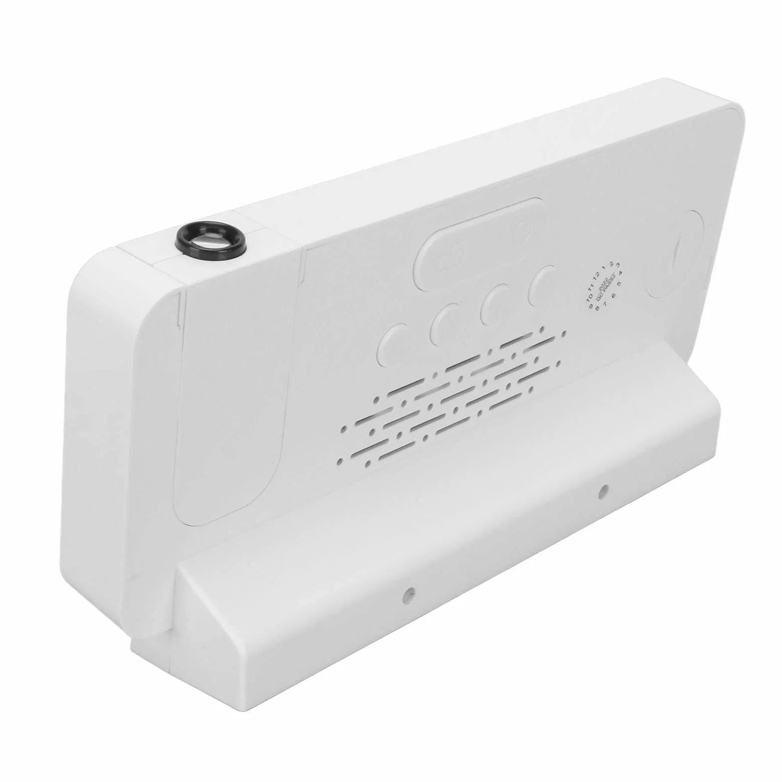Yosoo Health Gear Budzik projekcyjny, lustrzany budzik LED z projektorem, godzina, data, wyświetlacz temperatury, szeroki kąt 180 stopni, ekran LED HD, projekcyjny zegar cyfrowy do sypialni, biały