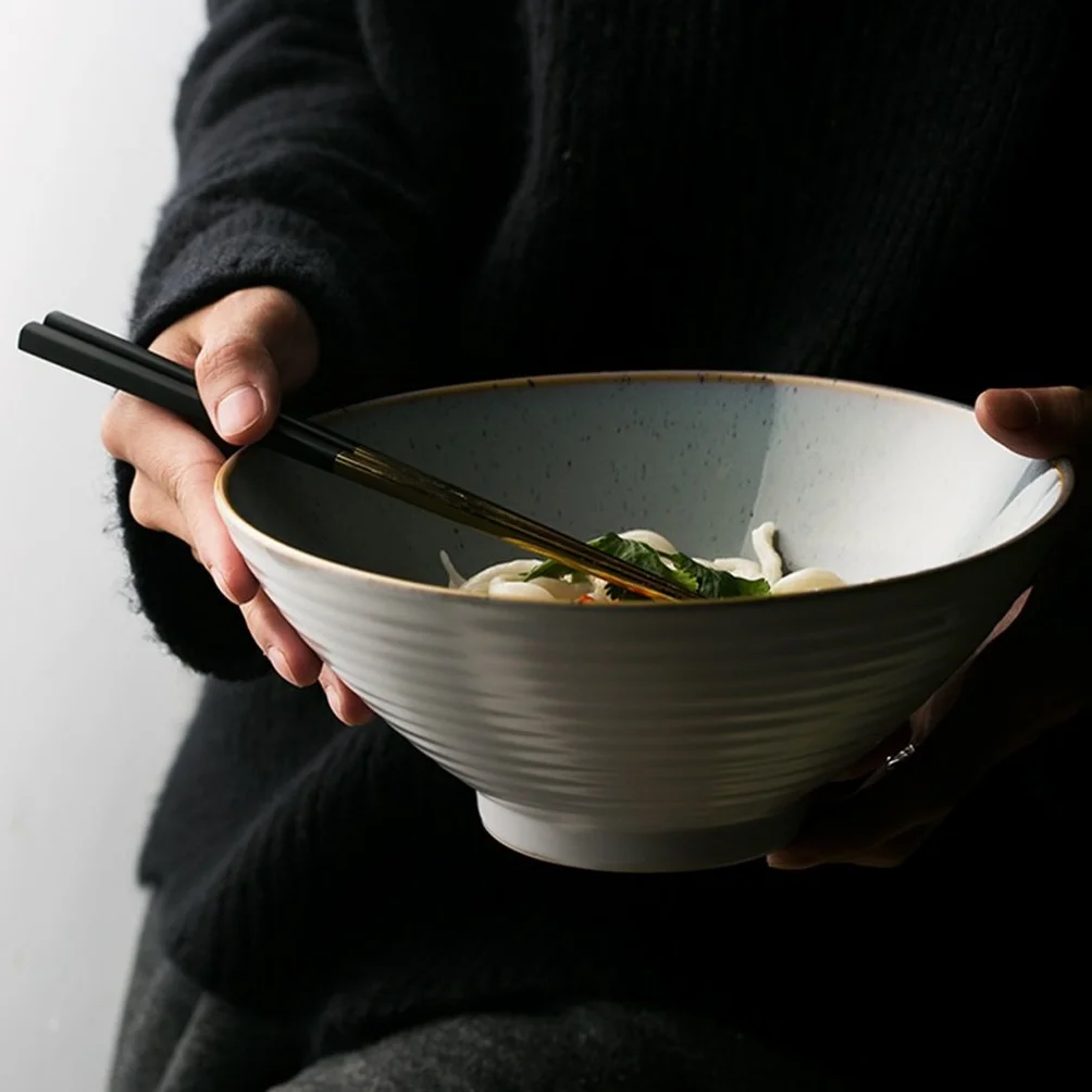 Retro miska ceramiczna, kreatywna miska na zupę ramen, 7-calowa miska na sałatkę z owocami, miska ramen o dużej pojemności, miski na płatki śniadaniowe i makaron