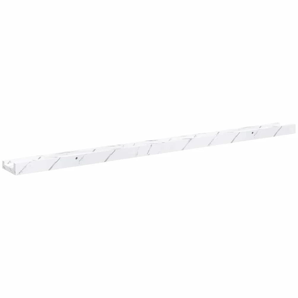 Regał ścienny, zestaw 2 sztuk, wygląd białego marmuru, 100 x 9 x 3 cm, materiał drewnopochodny, wiszące półki do salonu, sypialni, biura, uniwersalne, trwałe