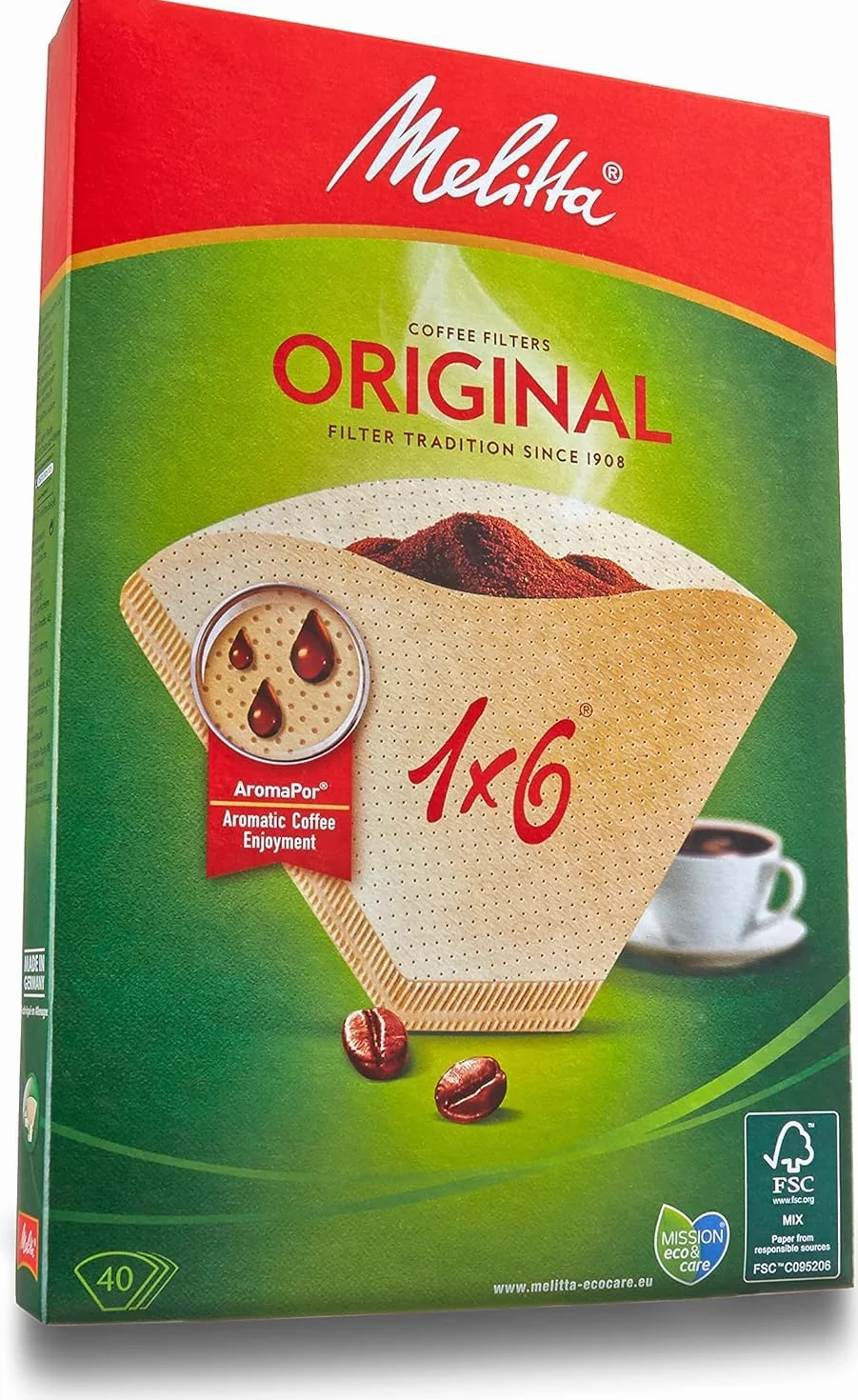 MELITTA Filtr Cornet Papier bte40 Brązowy 1x6
