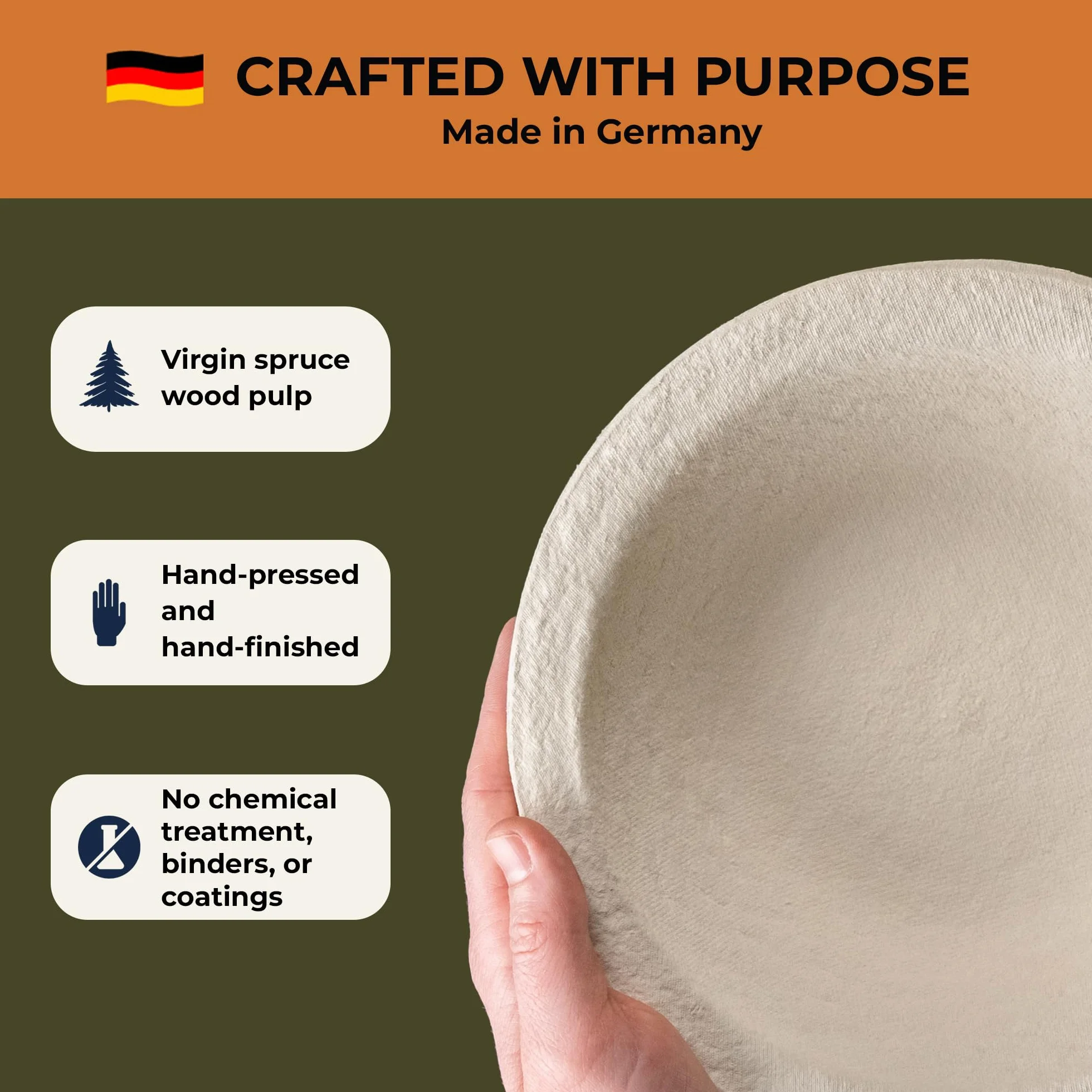 Bulka Mały okrągły kosz do pieczenia chleba, banneton, 20 cm, 500 g, wyciskany kosz na miąższ drzewny, nieprzywierające artykuły do pieczenia chleba na zakwasie, wyprodukowano w Niemczech.