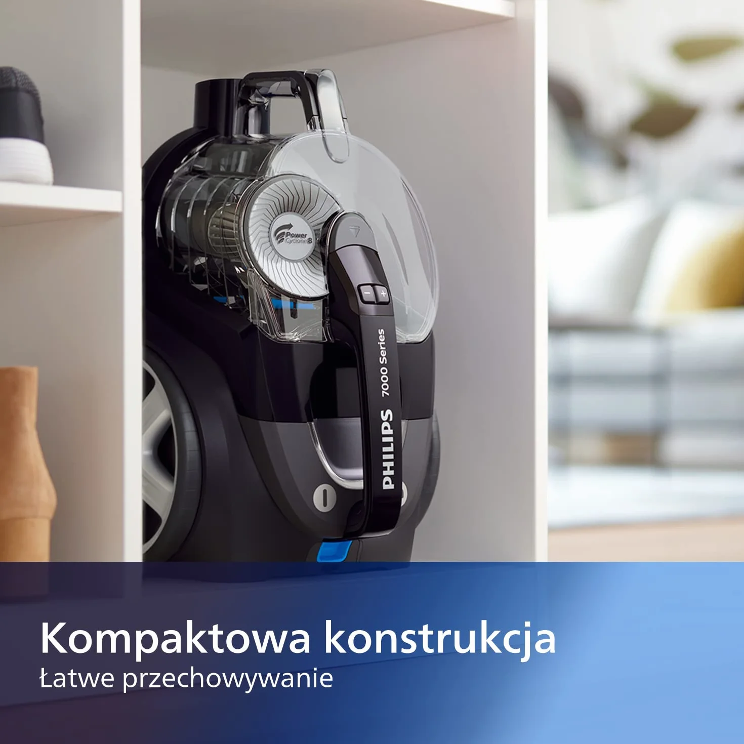 Philips Seria 7000 Odkurzacz Bezworkowy PowerPro Expert - Moc 900W, Filtr Allergy H13, Technologia PowerCyclone 8 i AllergyLock, Nasadka TriActive+, Zasięg 10 m, 2 l pojemnik (FC9741/09)