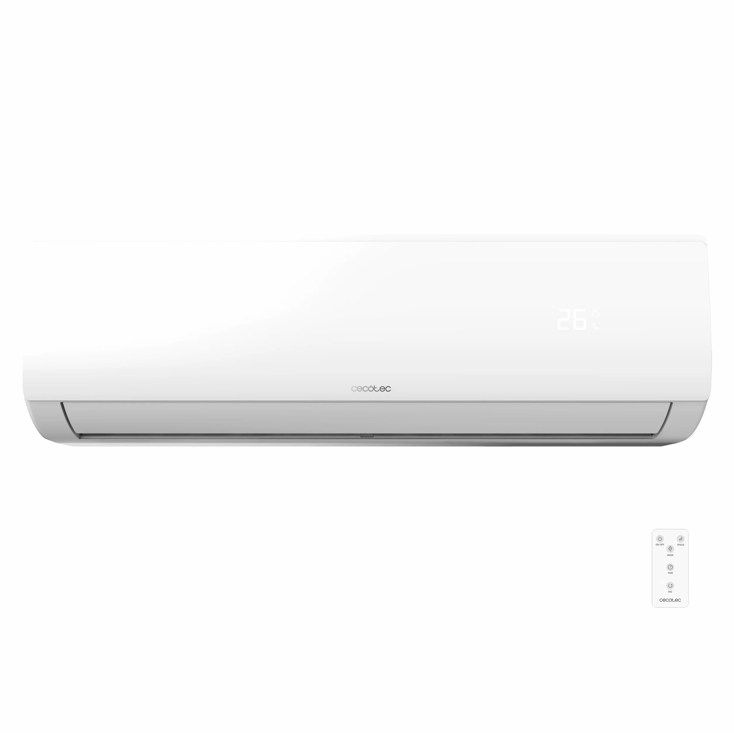 Cecotec Klimatyzacja Split AirClima 12000 Smartfresh. 12000 BTU, silnik DC, pompa ciepła, pilot, wyświetlacz LED, system inwerterowy, 5 trybów, 8 prędkości, zasięg 22 m2