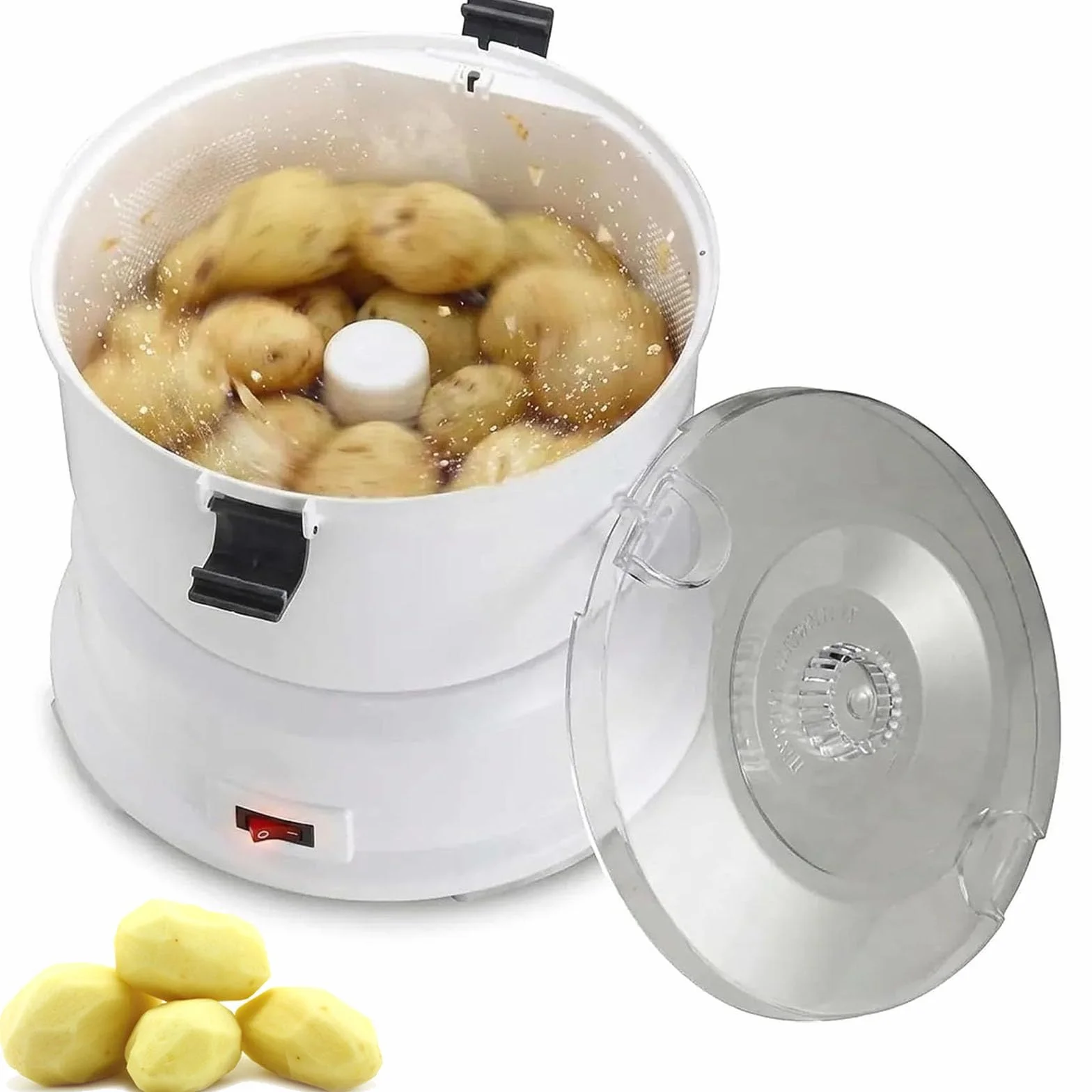 Elektryczna obieraczka do ziemniaków – automatyczna obieraczka do warzyw do użytku domowego – moc 85 W, pojemność 1 kg do bezproblemowego obierania ziemniaków i warzyw