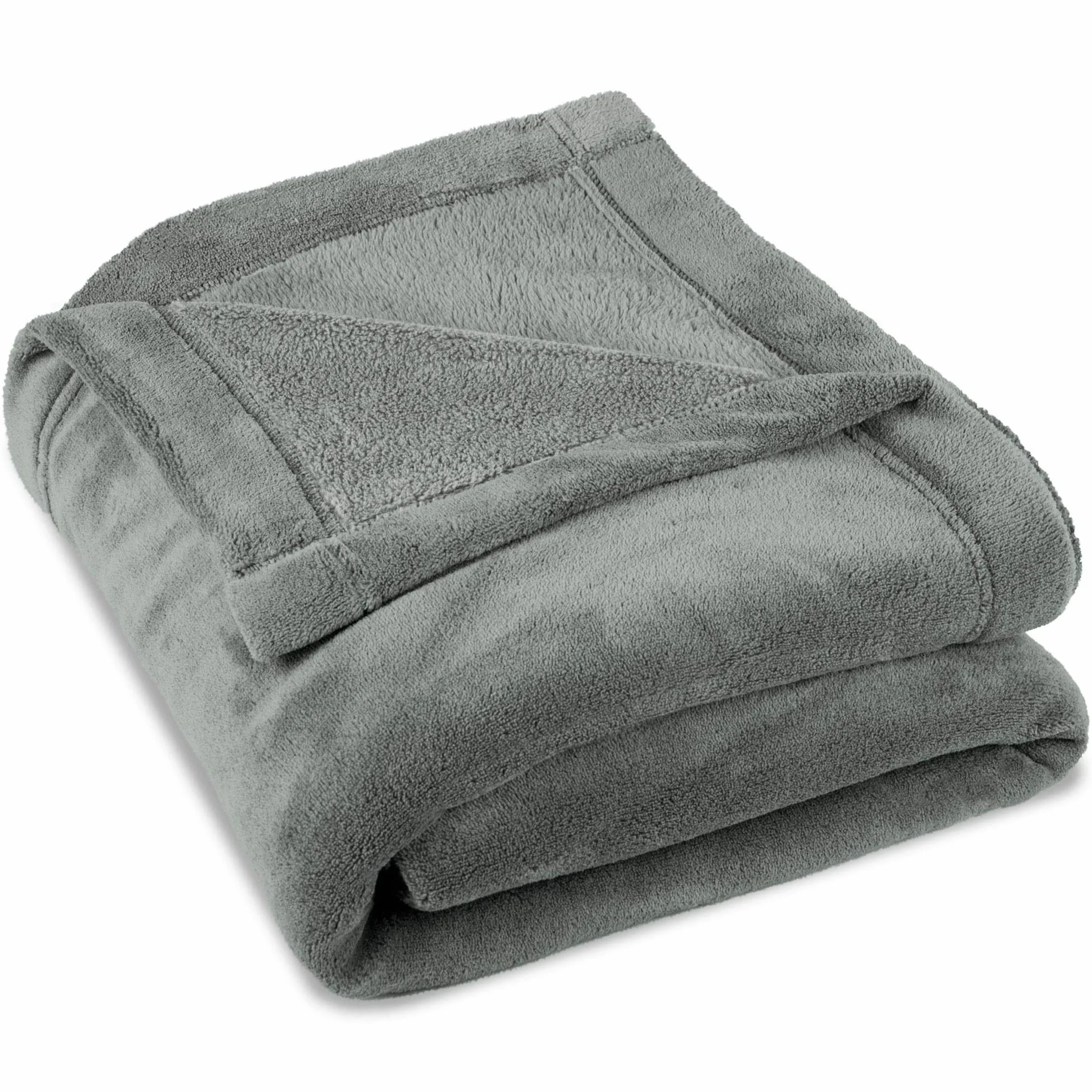 CelinaTex koc puszysty 150 x 200 cm srebrnoszary kocyk sofa ciepły koc miękki polar z mikrofibry OEKO-TEX Montreal