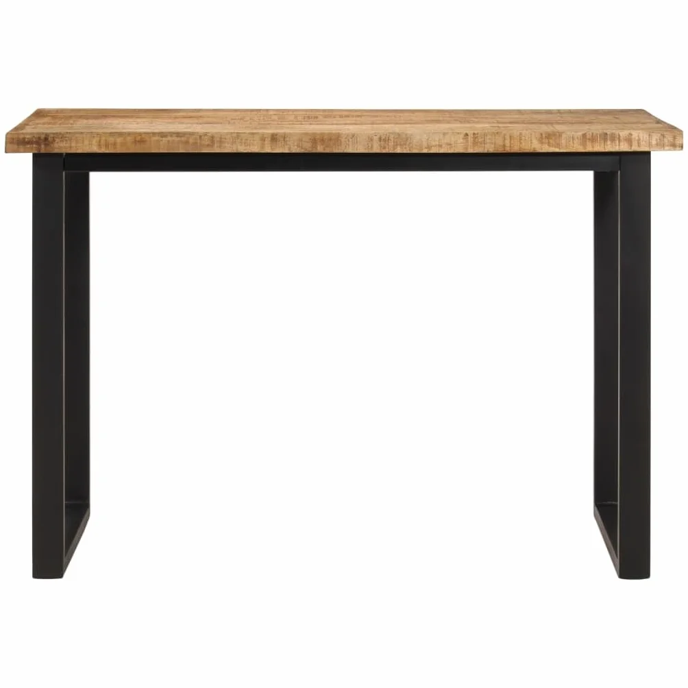Générique Stół do jadalni z litego drewna mango 110 cm | Trwały i stabilny, wytrzymały top, łatwe czyszczenie, minimalistyczny styl do kuchni i jadalni