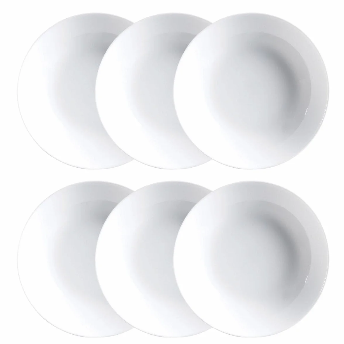 Luminarc Diwali Box z 6 głębokimi talerzami, opal, 20 cm, biały