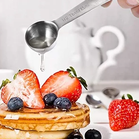 Zestaw łyżek do łopaty 6 szt. Zestaw łyżek kuchennych z miarką Łyżka ze stali nierdzewnej Łyżka z miarką ze skalą Cukier Łyżka do kawy Narzędzia pomiarowe do pieczenia Kuchnia