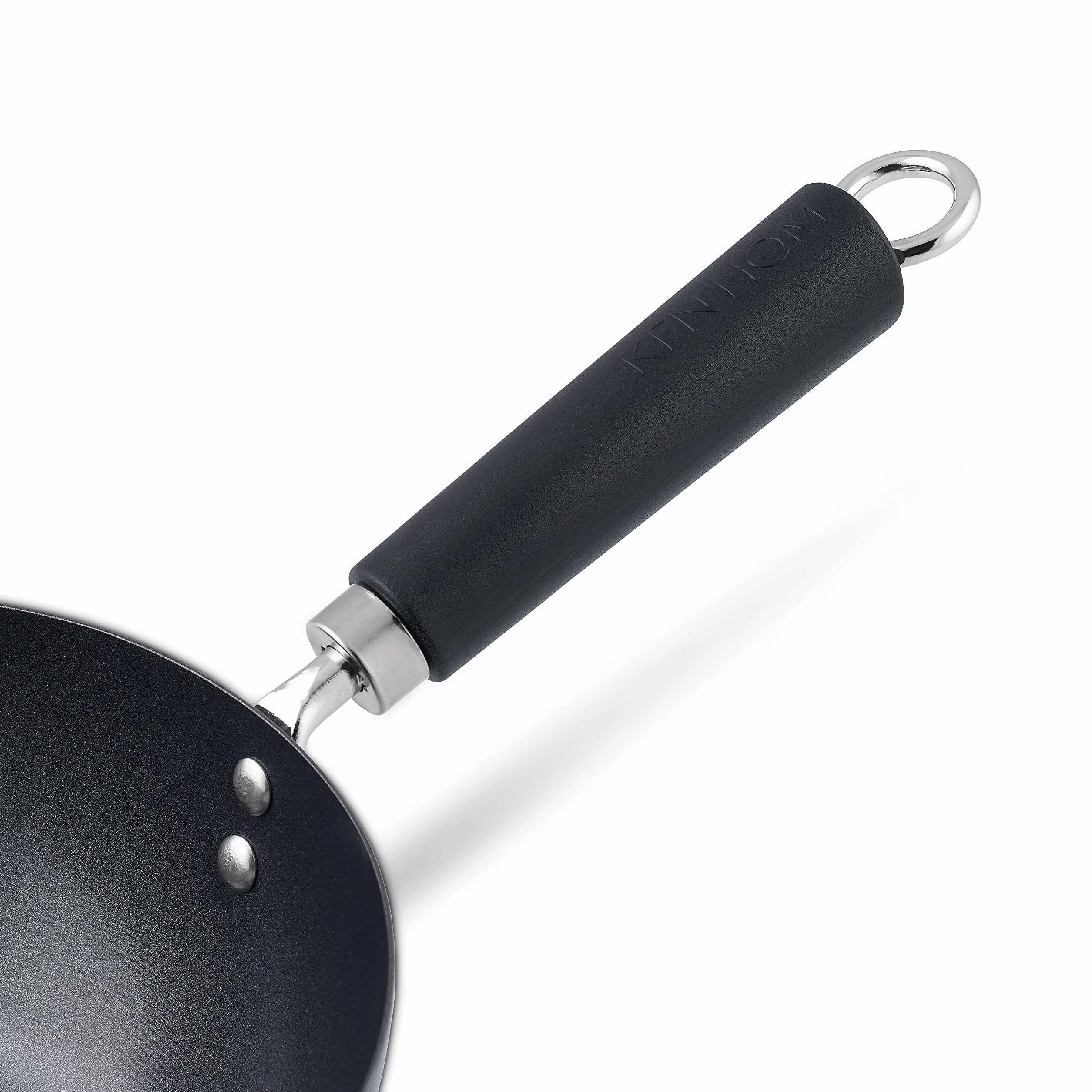 Ken Hom 20 cm mini patelnia wok ze stali węglowej z powłoką zapobiegającą przywieraniu, Excellence, odporna na wysokie temperatury, nadaje się do mycia w zmywarce, 5 lat
