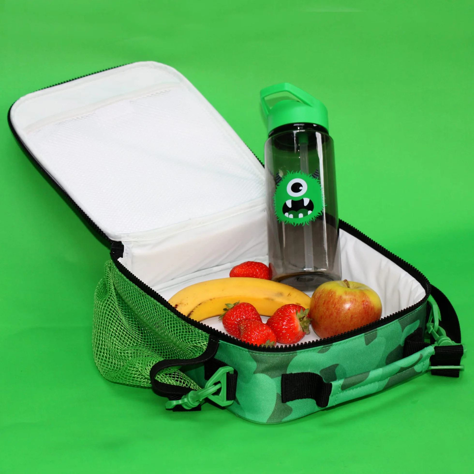 Tinc Green Camo 550 ml, szczelna butelka na wodę dla dzieci ze słomką, do szkoły i na wakacje, nie zawiera BPA