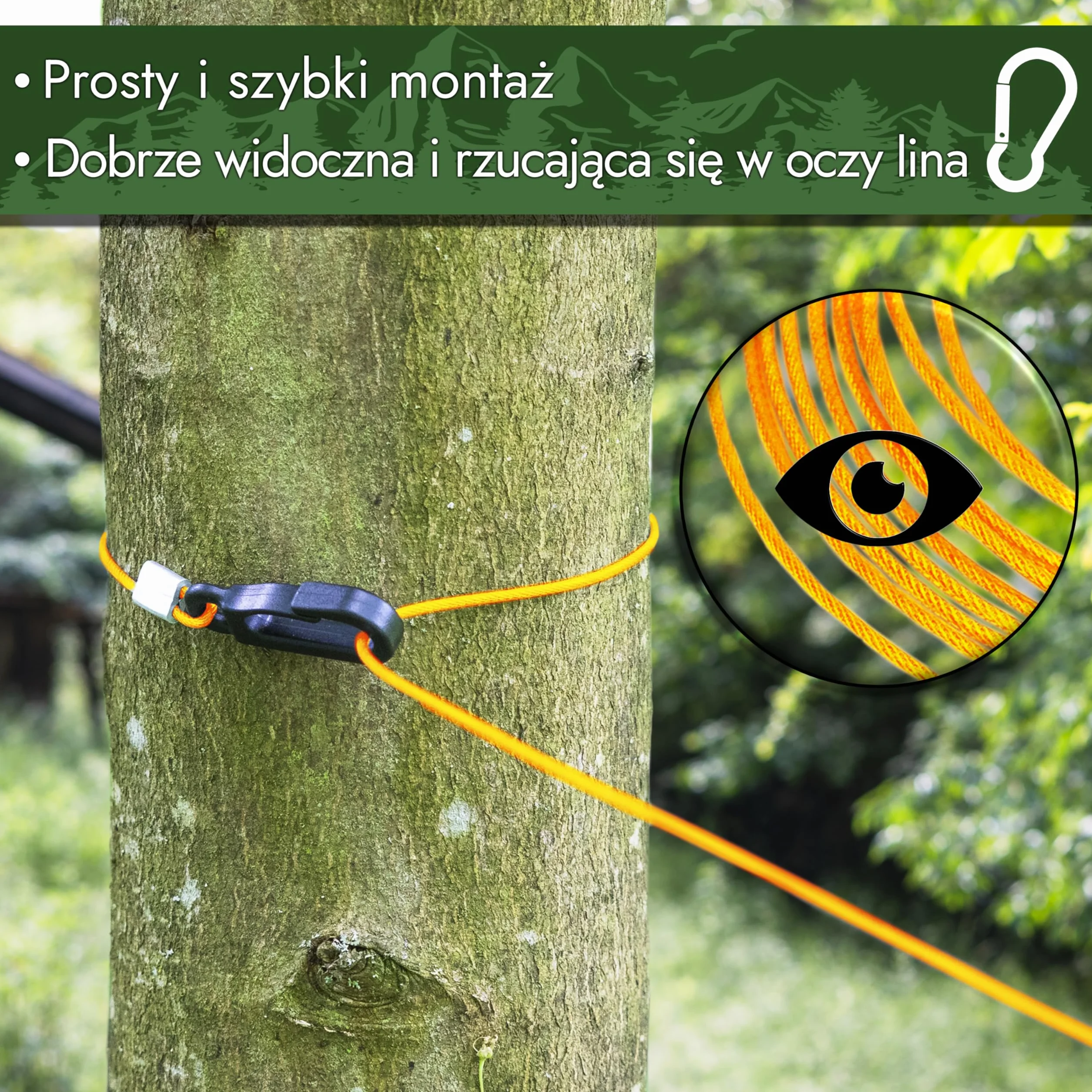 Automatyczna linka do suszenia prania na kempingu [10 m] automatyczne zwijanie | wysuwana i niezniszczalna | bardzo kompaktowa, lekka i wytrzymała | linka do suszenia prania na zewnątrz