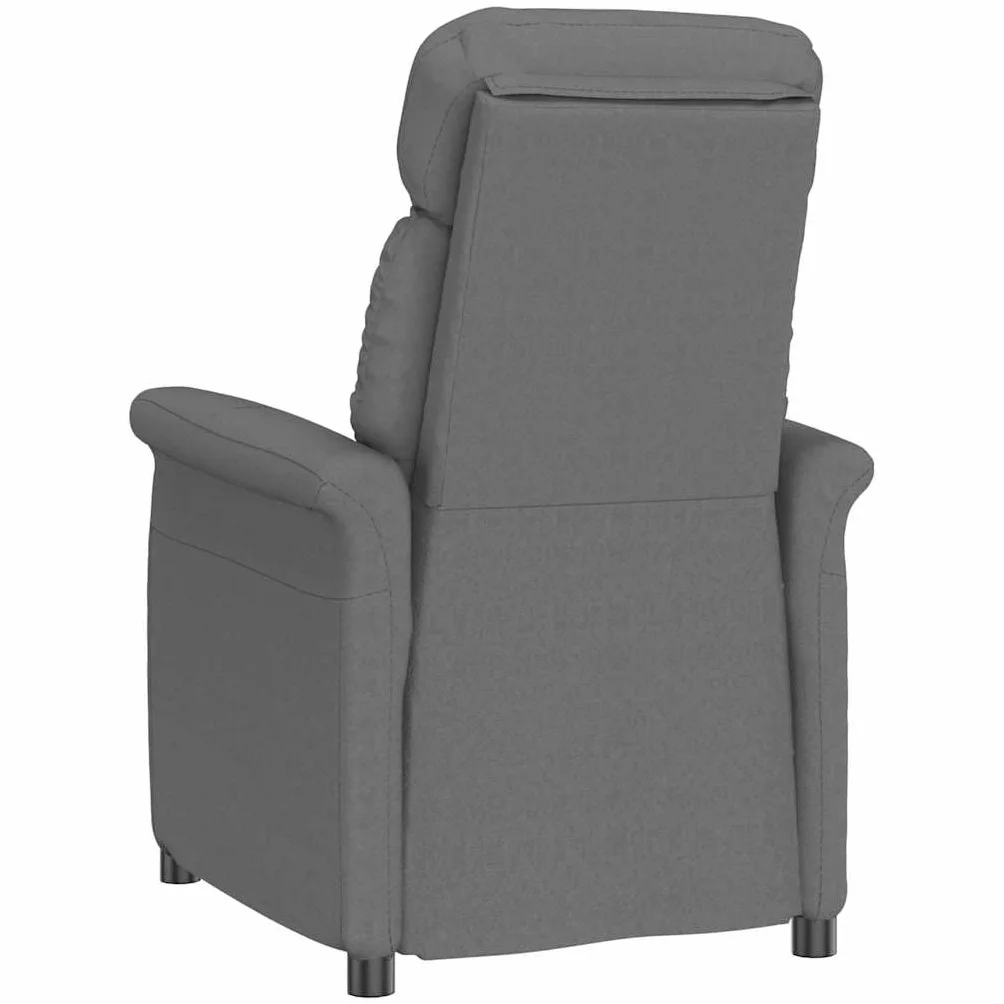 Fotel ciemnoszary, 96,5 x 70,5 x 95 cm, z mikrofibry, odchylany, ergonomiczny, do salonu, sypialni, fotel do czytania, wygodne siedzisko