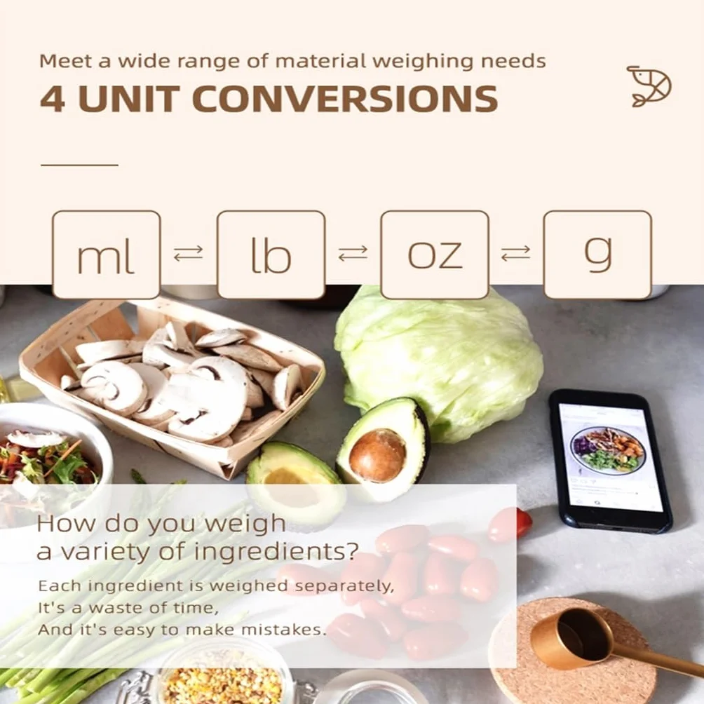 JFDBGU Electronic Scale Smart Food Ingredients Kitchen Baking Household Portable Coffee
