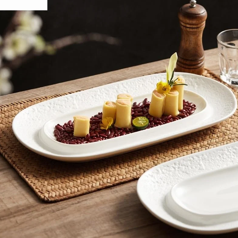 Talerz obiadowy Talerze kuchenne Naczynia Ceramiczne Sashimi Talerze sushi Makarony Talerze do steków Naczynia do gotowania Kreatywne Restauracja Owalne Naczynia stołowe Przekąski Desery Naczynia Tal