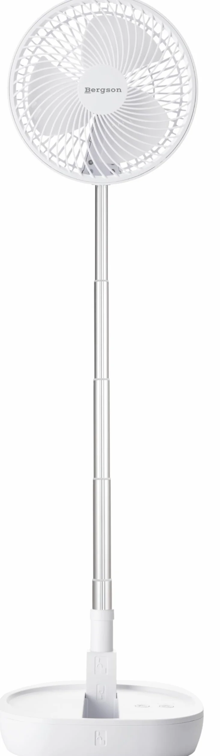 BERGSON Przenośny wentylator teleskopowy 20 cm 8,6", składany wentylator biurkowy, 3 prędkości, akumulator litowo-jonowy USB C 3,7 V, regulowana wysokość 13-82 cm