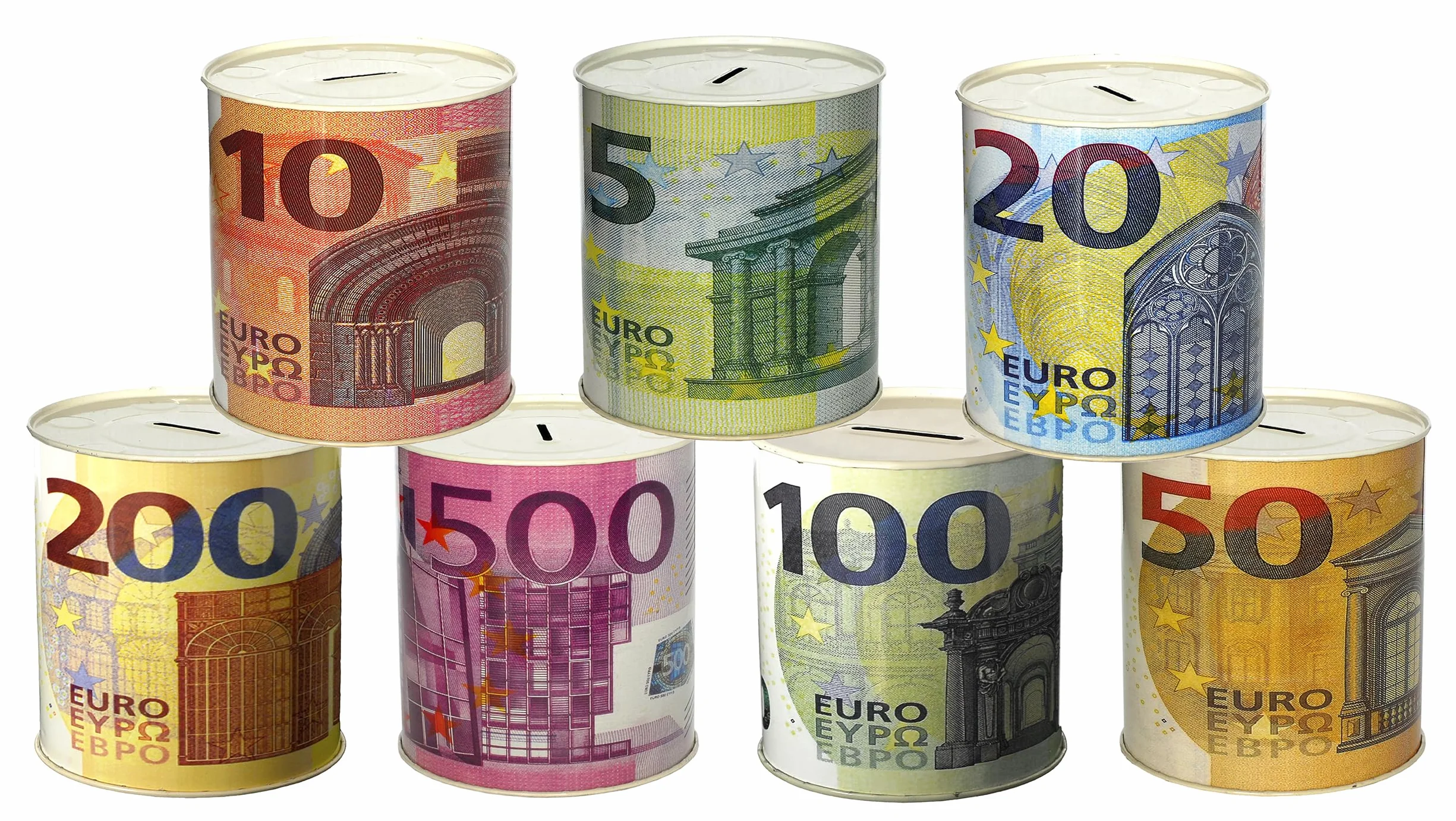 1 Skarbonka Pieniądze Papier Moneta Banknoty Metalowe Nieotwierane Metalowe (Losowy banknot euro) 14 x 13 cm